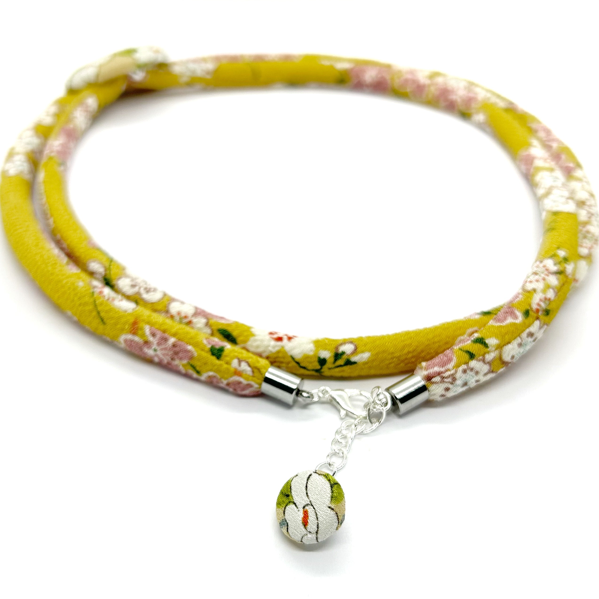 Kimono Cord Necklace - Pastel Mustard