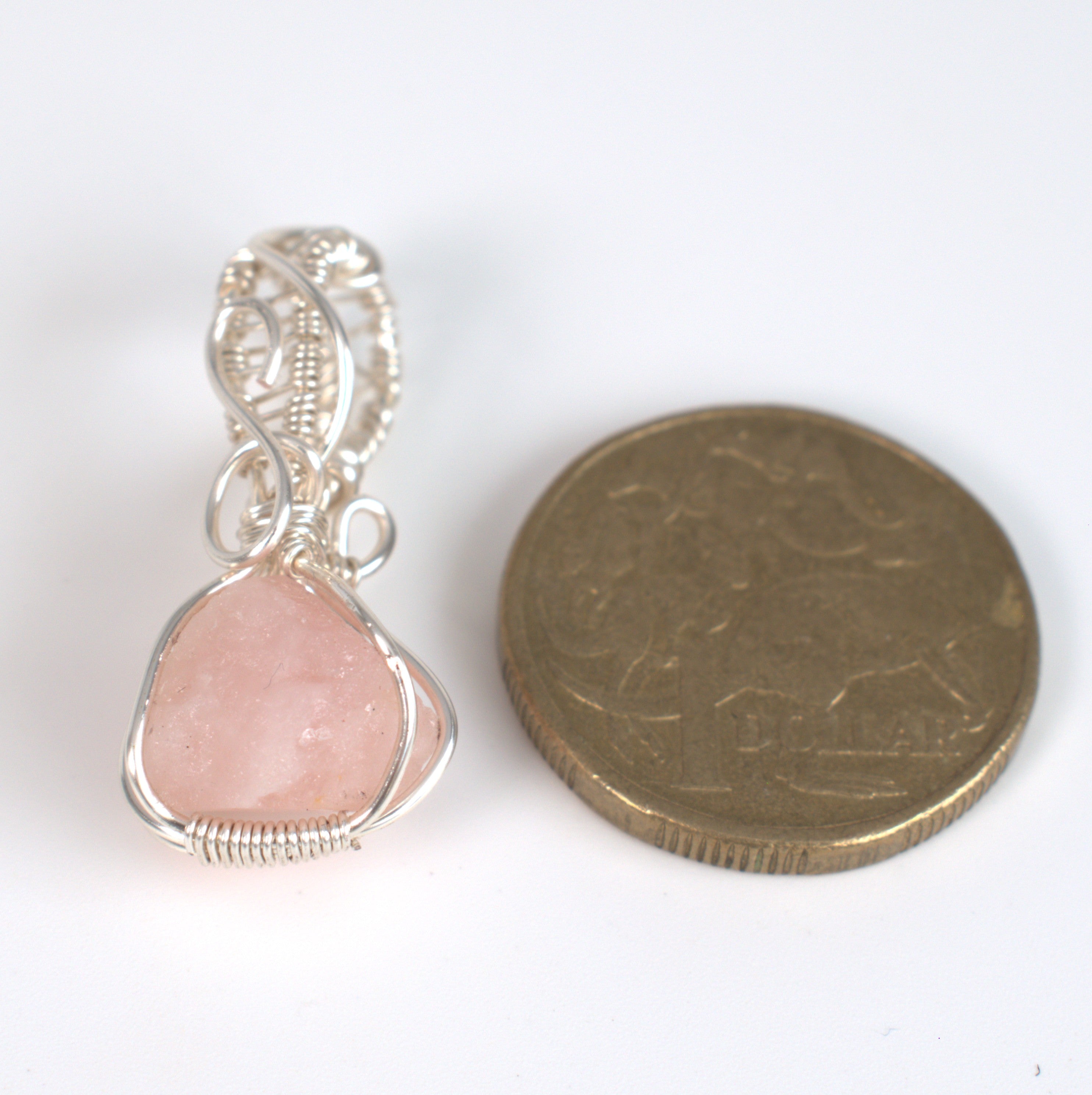 Raw Rose Quartz – Hand-Wrapped Gemstone Pendant