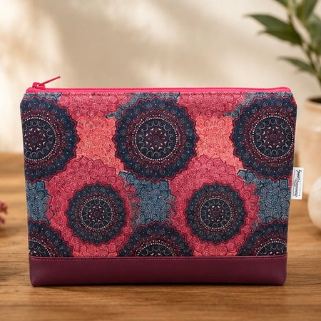 Handmade Statement Pouch - One of a Kind - Earthy Mandala Inspired