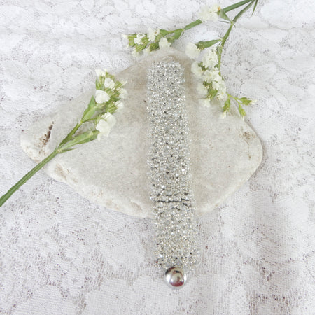 Silver and Crystal Hand Beaded Bracelet