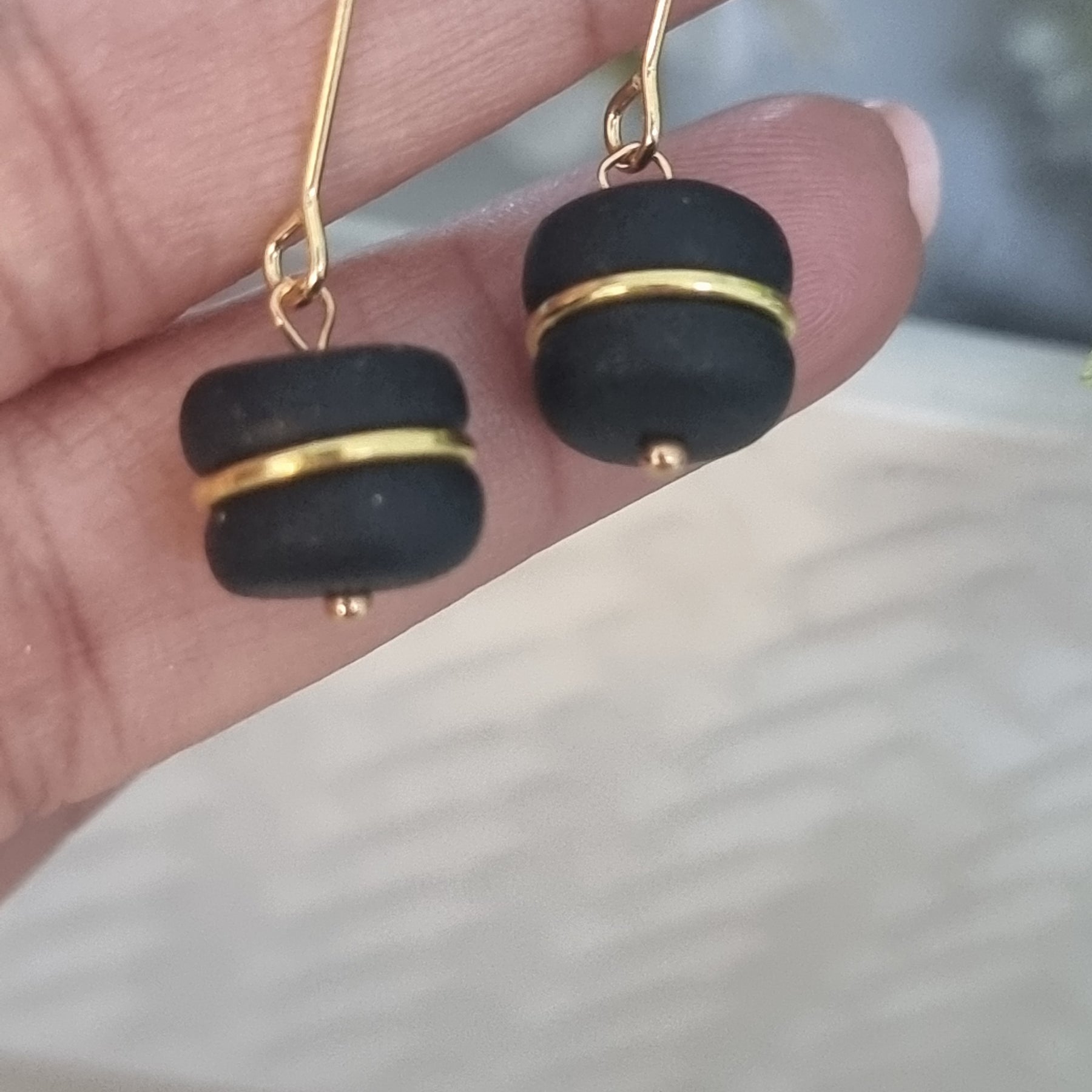 Goldren Black Dangles