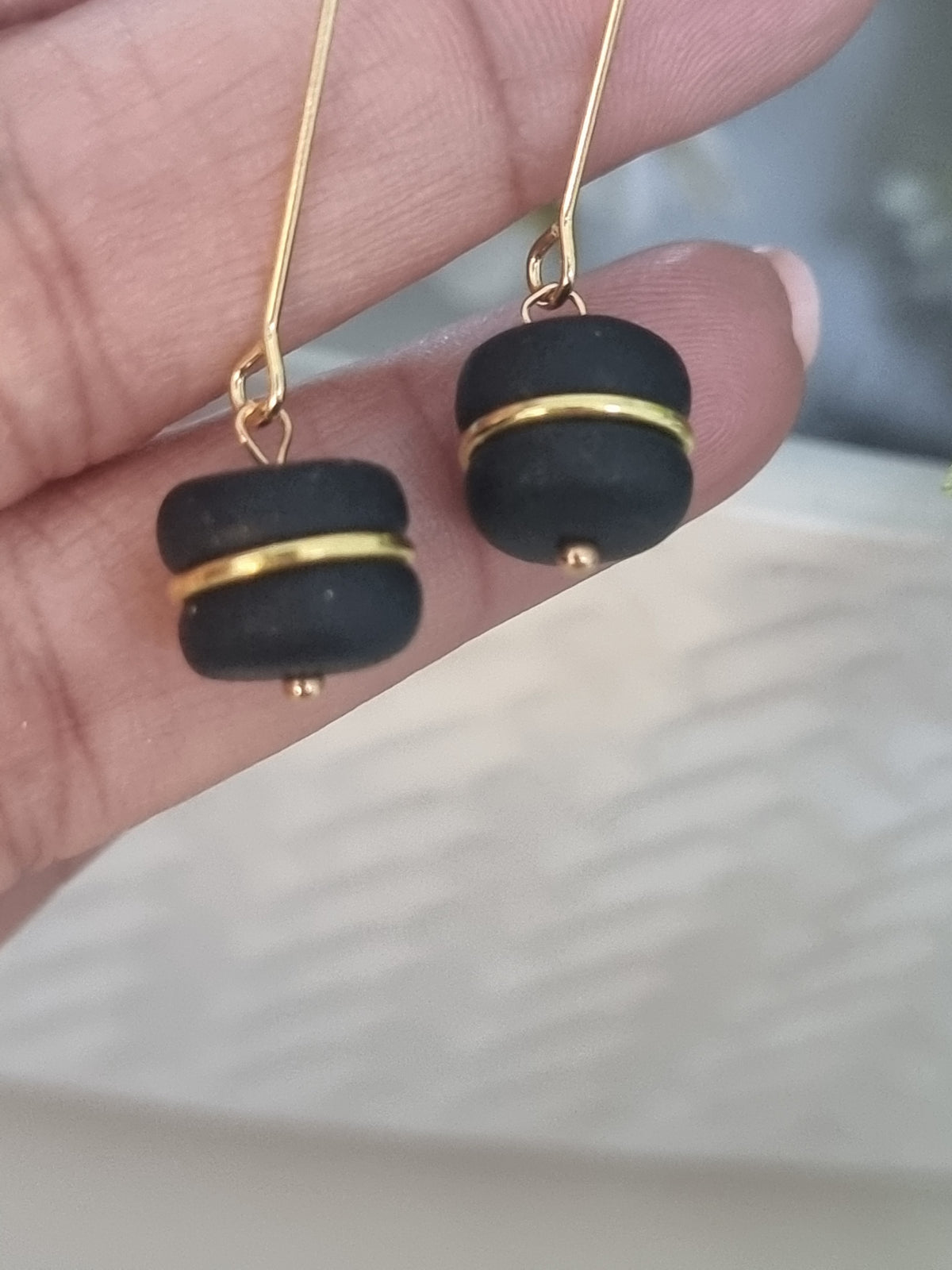 Goldren Black Dangles