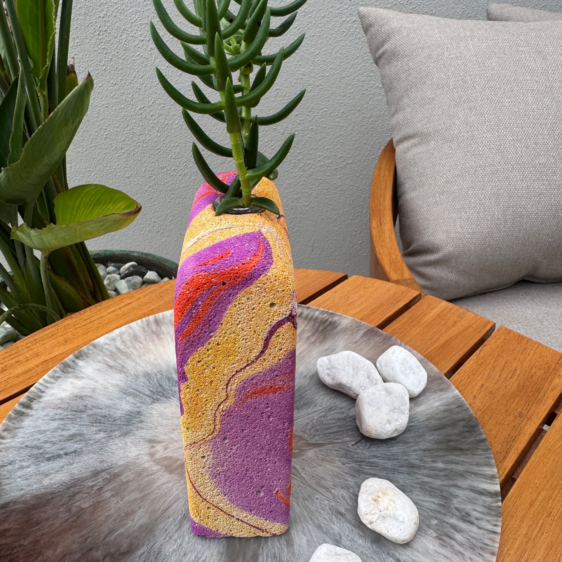 The Lava Room hand sculpted concrete test tube vase