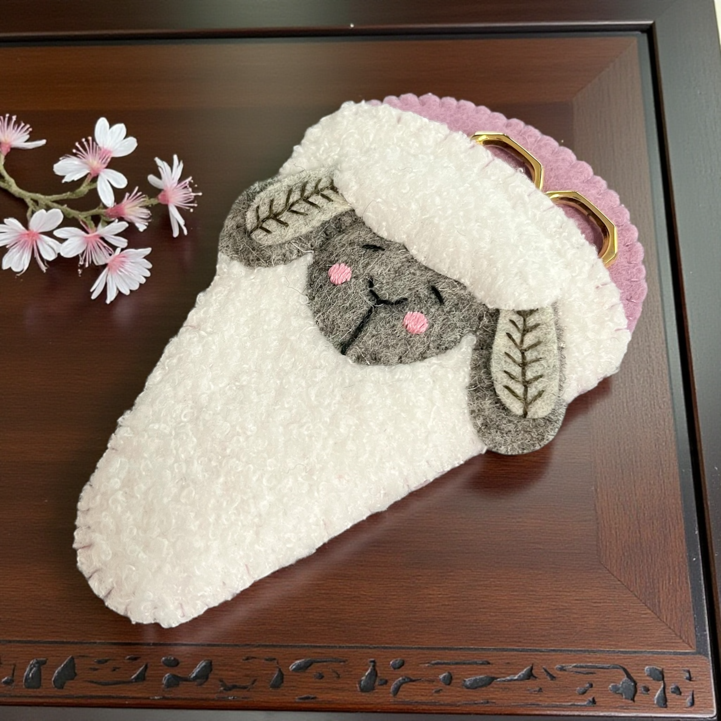 Handmade Felt Woolly Sheep Scissor Keeper