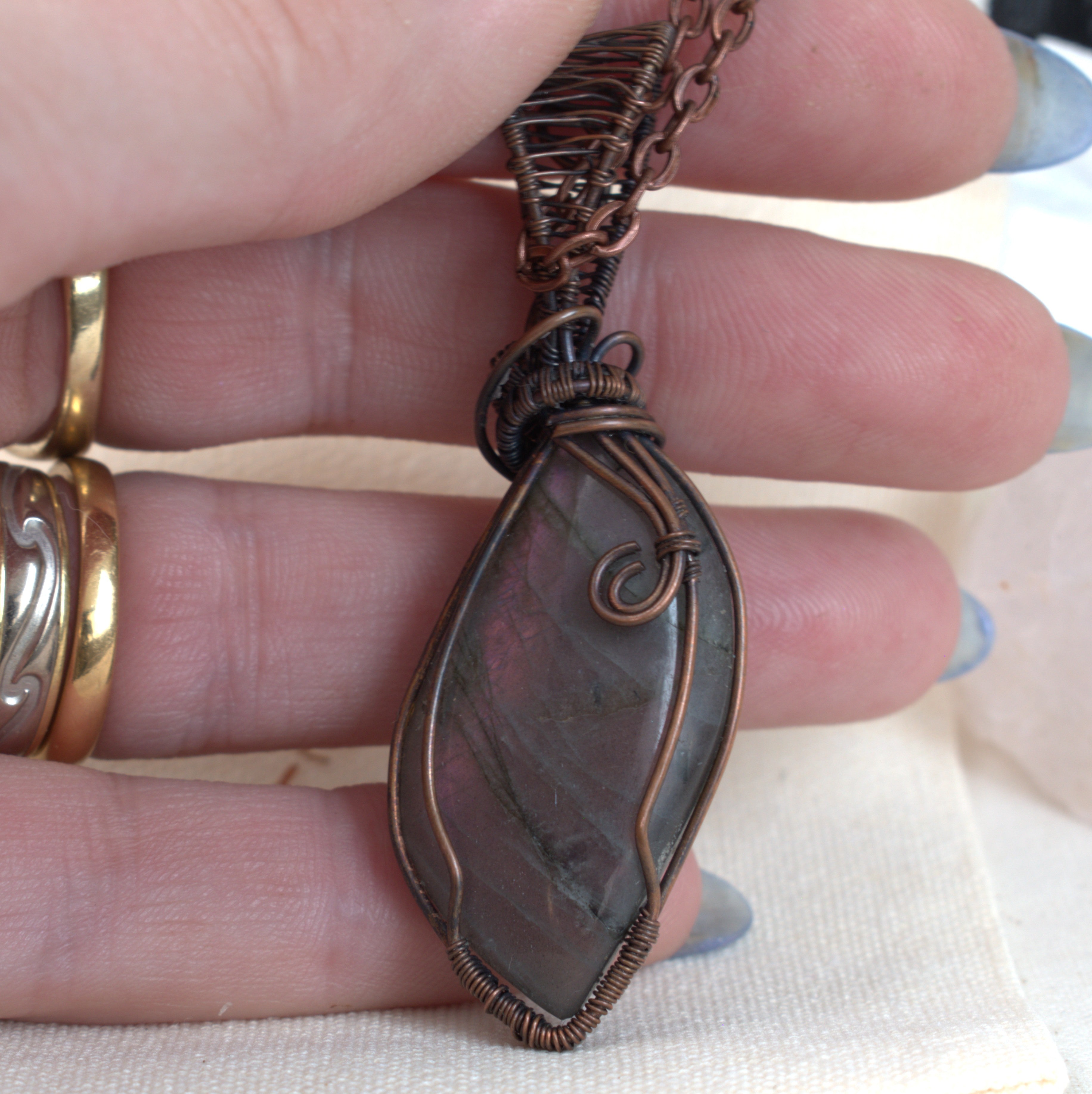 Shepherd's Delight – Labradorite Copper Pendant