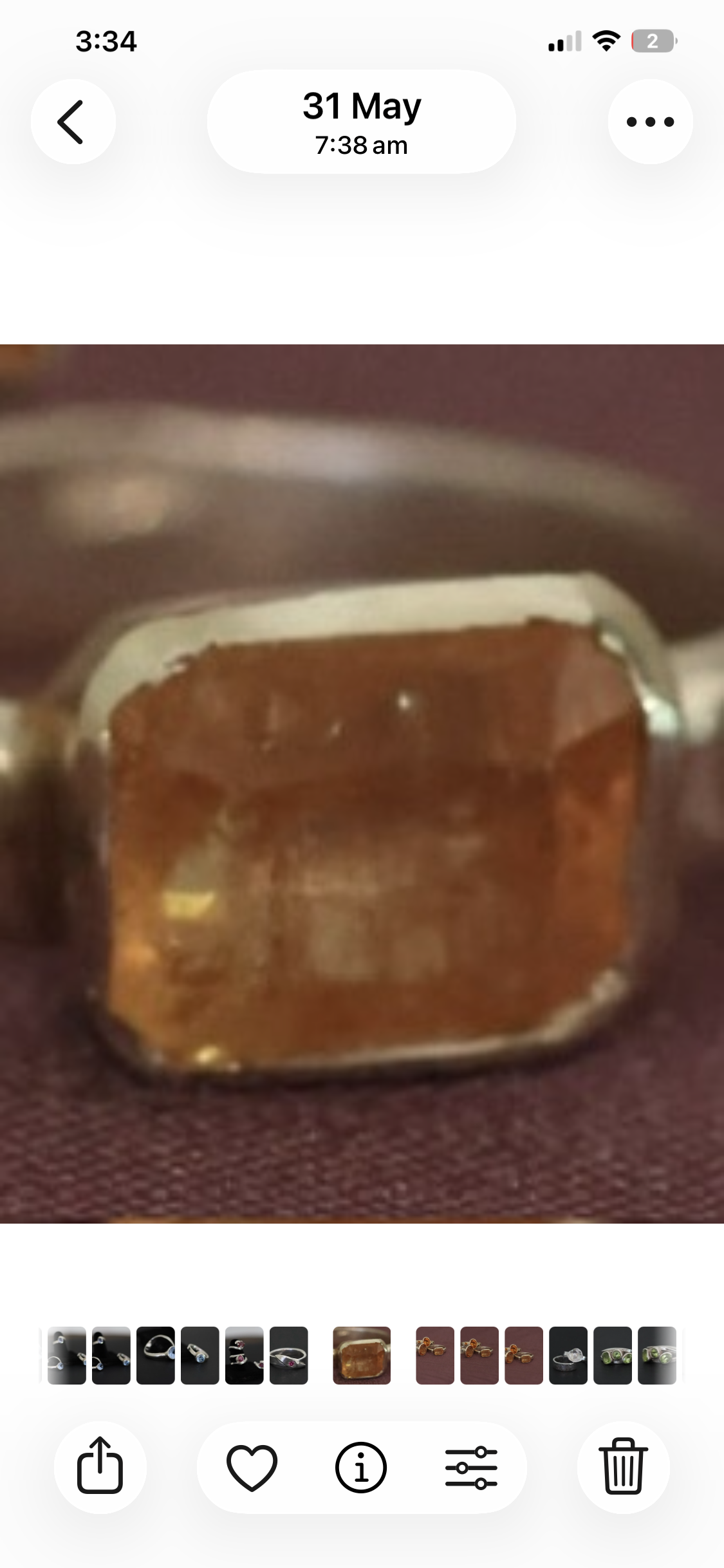 Emerald cut orange topaz in 925 silver