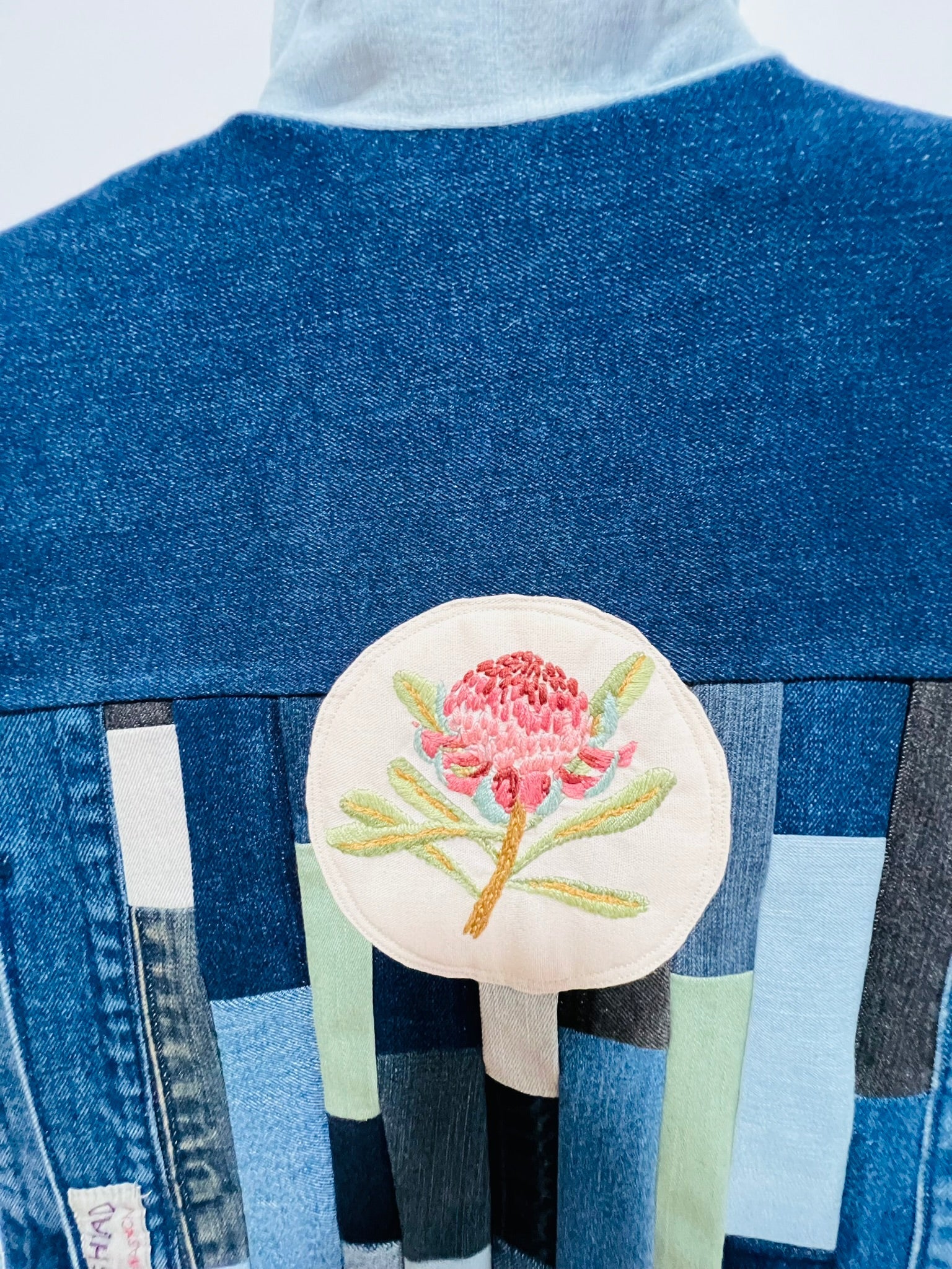 Upcycled Patchwork Denim Vest