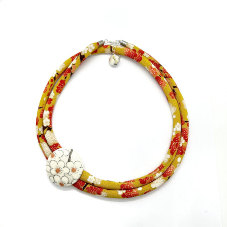 Kimono Cord Necklace - Autumn Floral