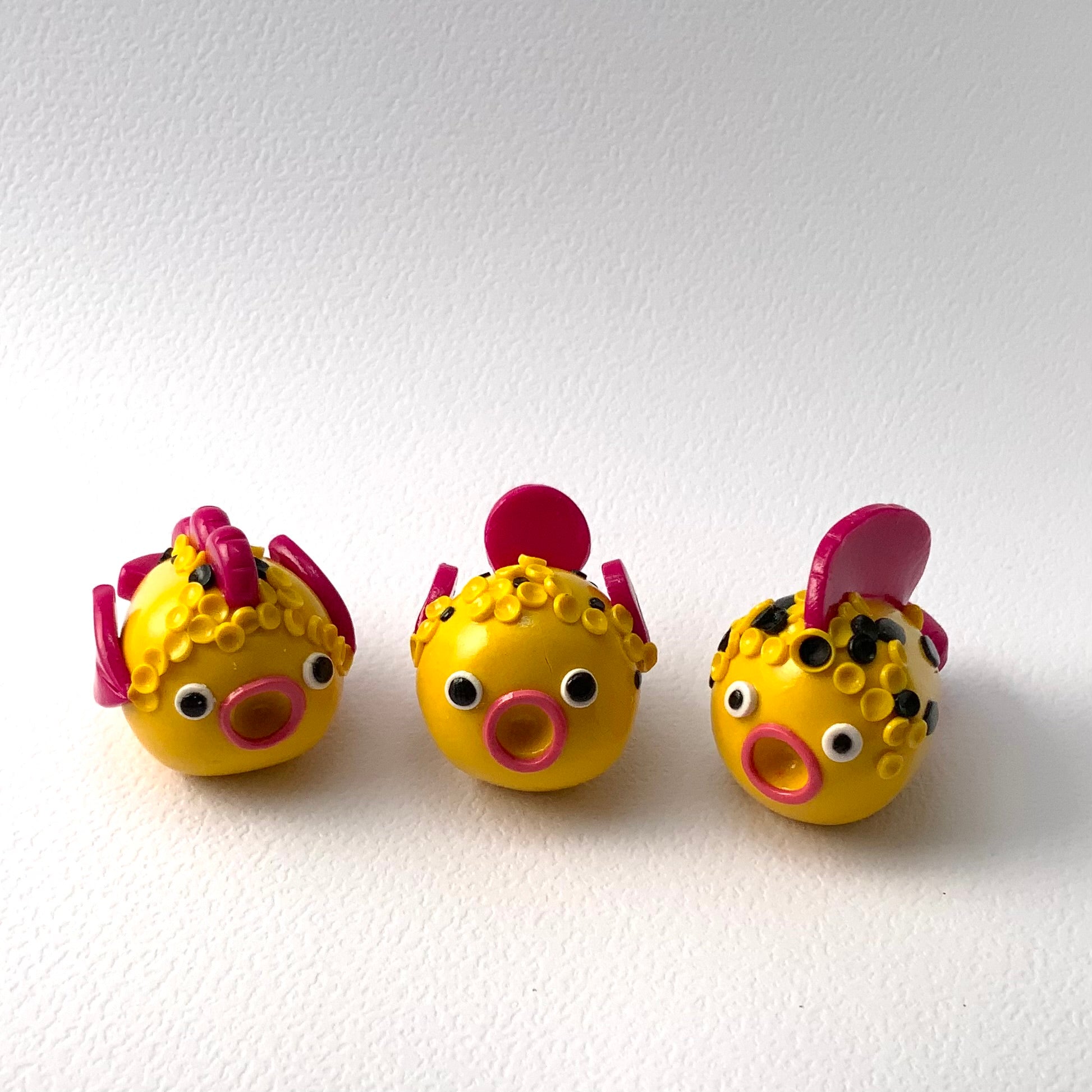 Fantastical Fishy Friends Trios: Whimsical Handmade Polymer Clay Fish
