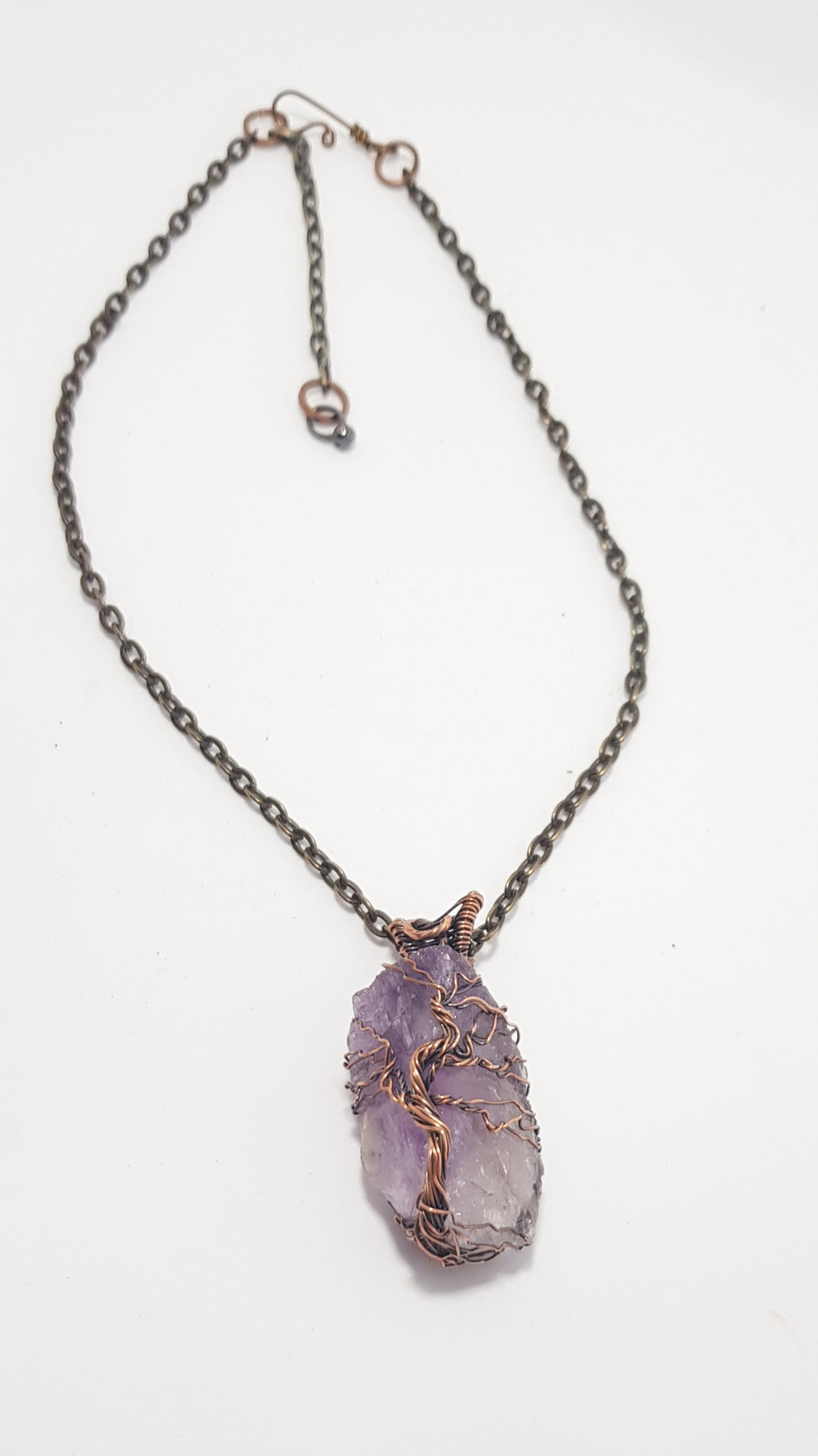 Amethyst stone Pendant with tree of life #698 AM/N
