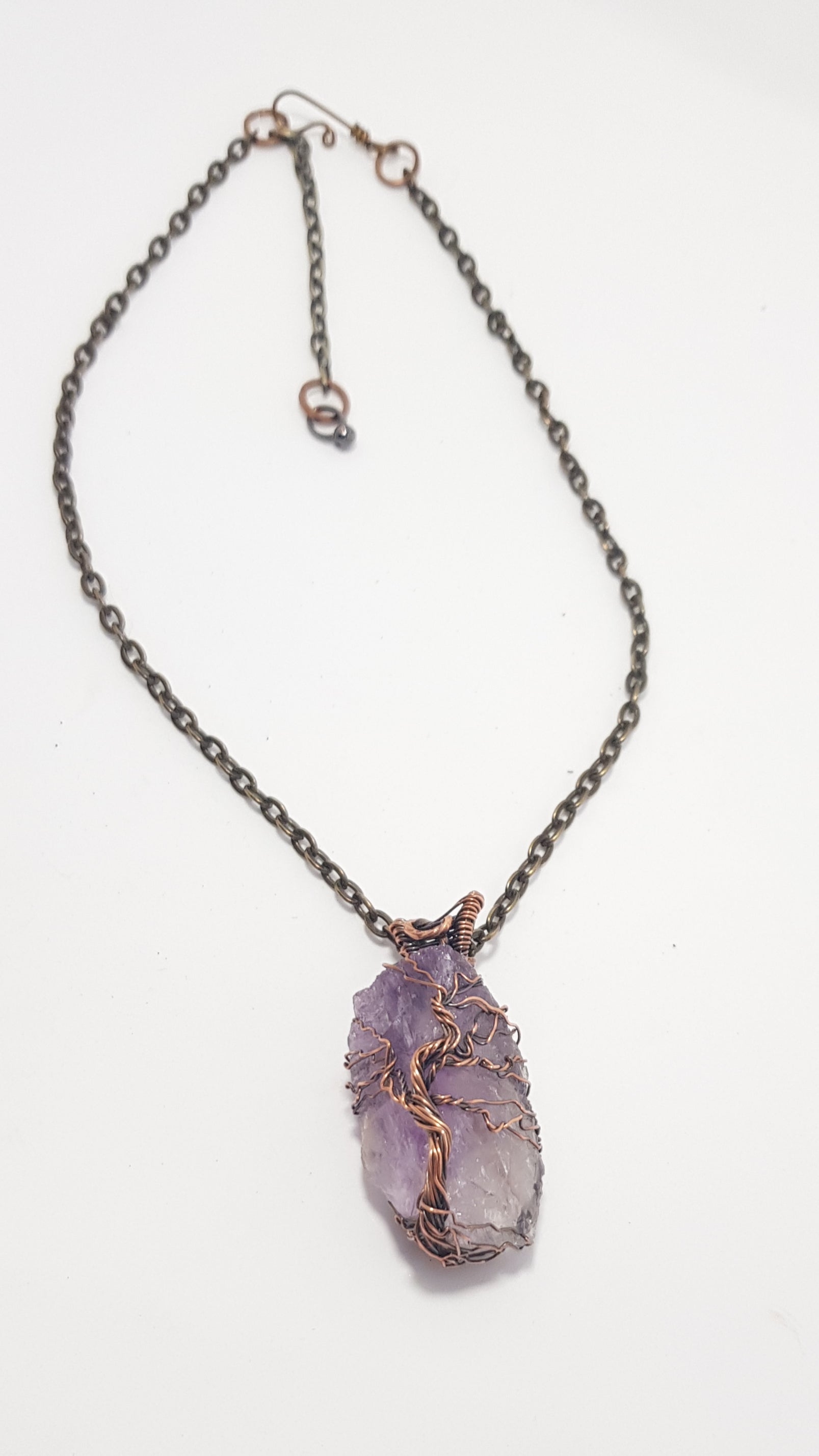 Amethyst stone Pendant with tree of life #698 AM/N