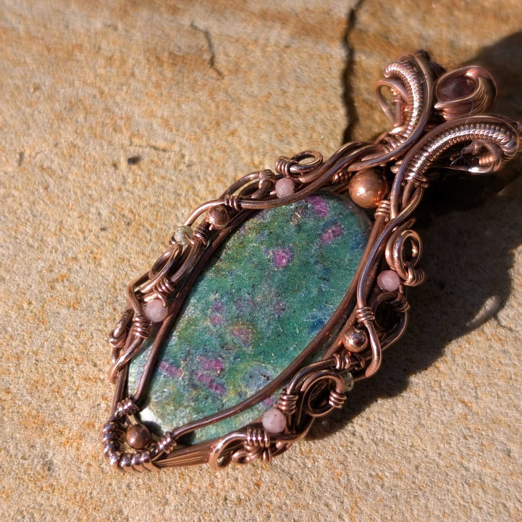 Flora - Ruby Fuchsite & Pink Tourmaline with Faceted Gemstones