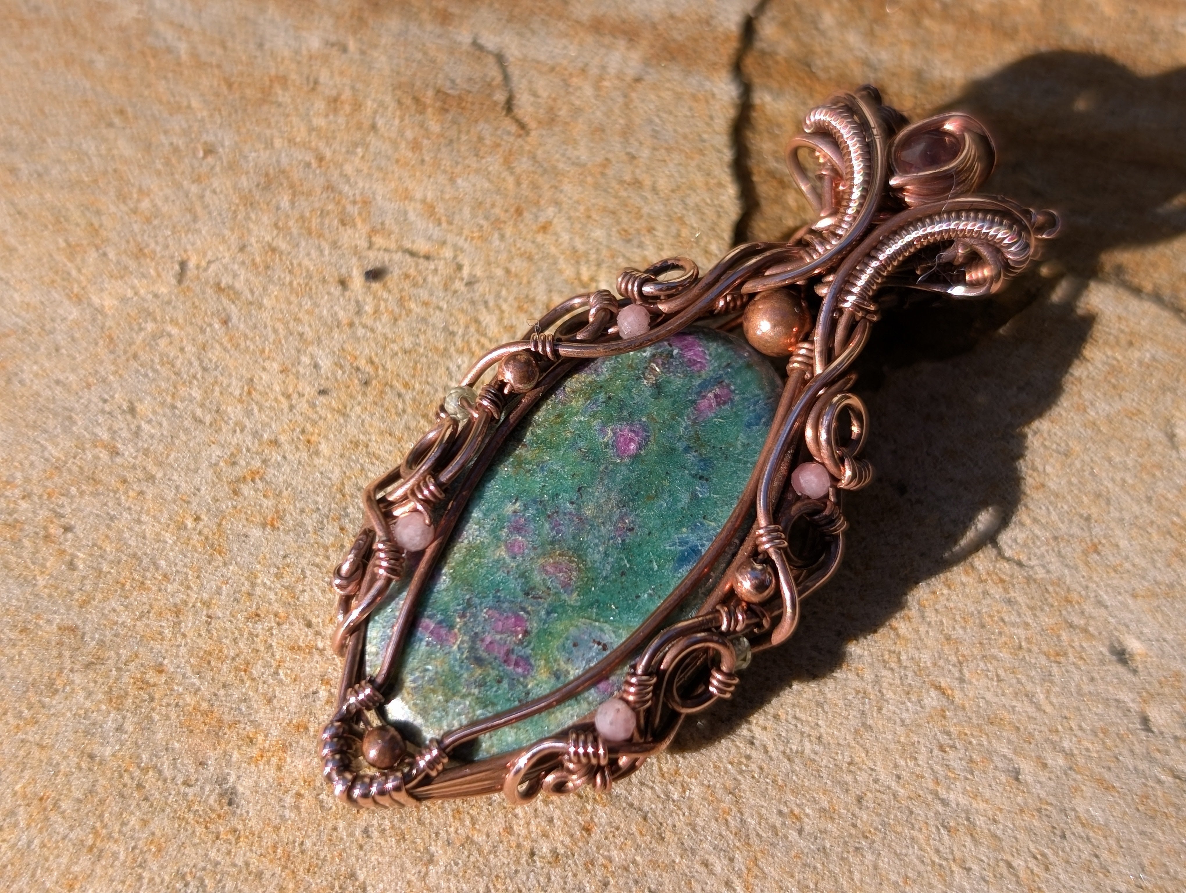 Flora - Ruby Fuchsite & Pink Tourmaline with Faceted Gemstones