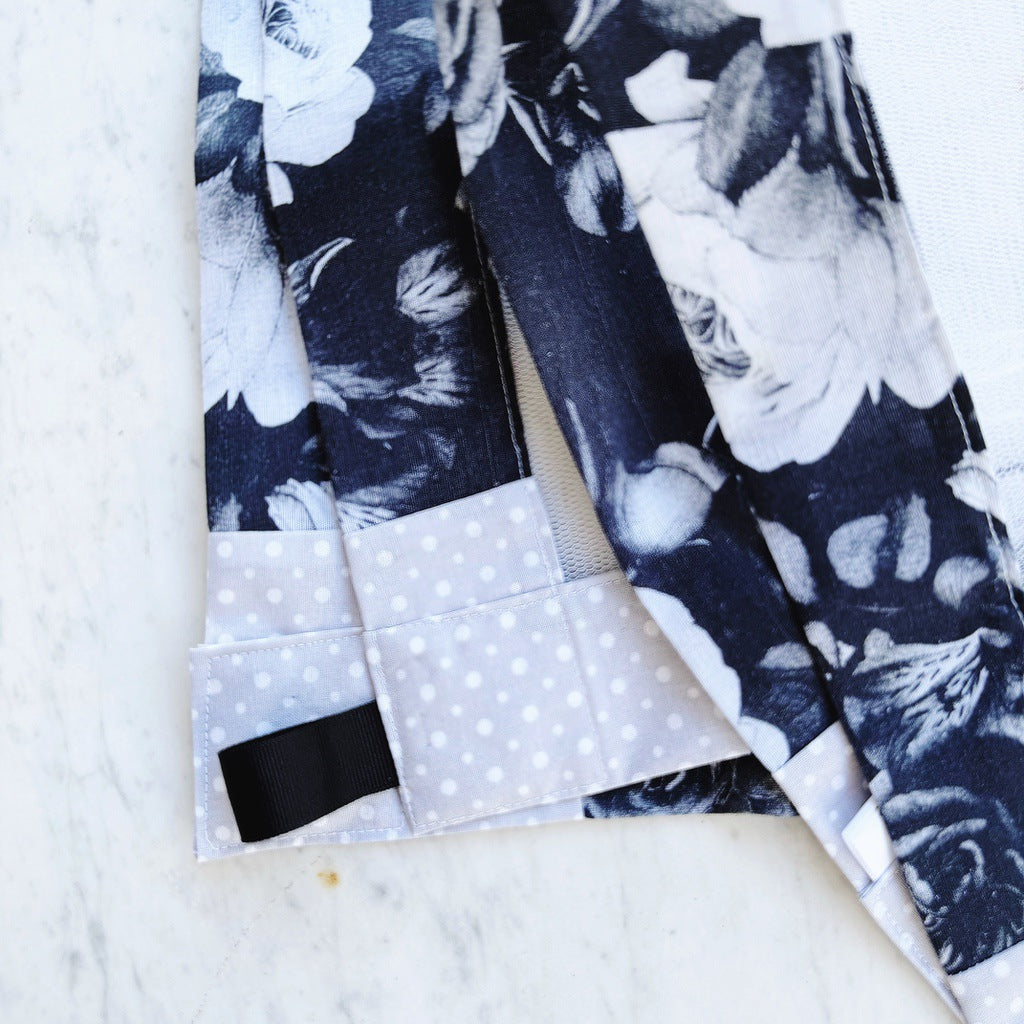 Black roses weighted mesh food cover.