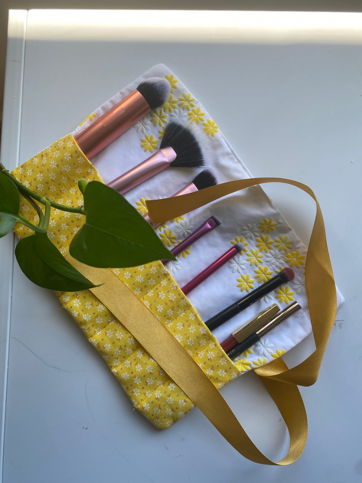 Floral Cosmetic Brush Holder | Floral Travel Makeup Organiser | Sewing Gift for Her