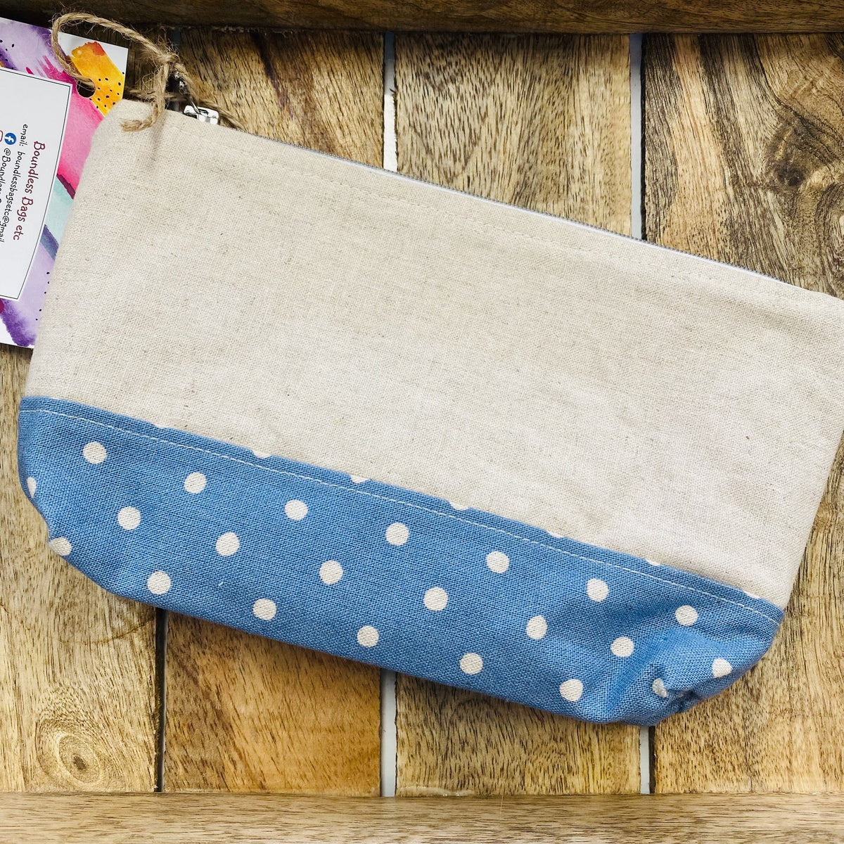 Spotty Linen Essential Pouch  | Ready to ship | FREE Postage