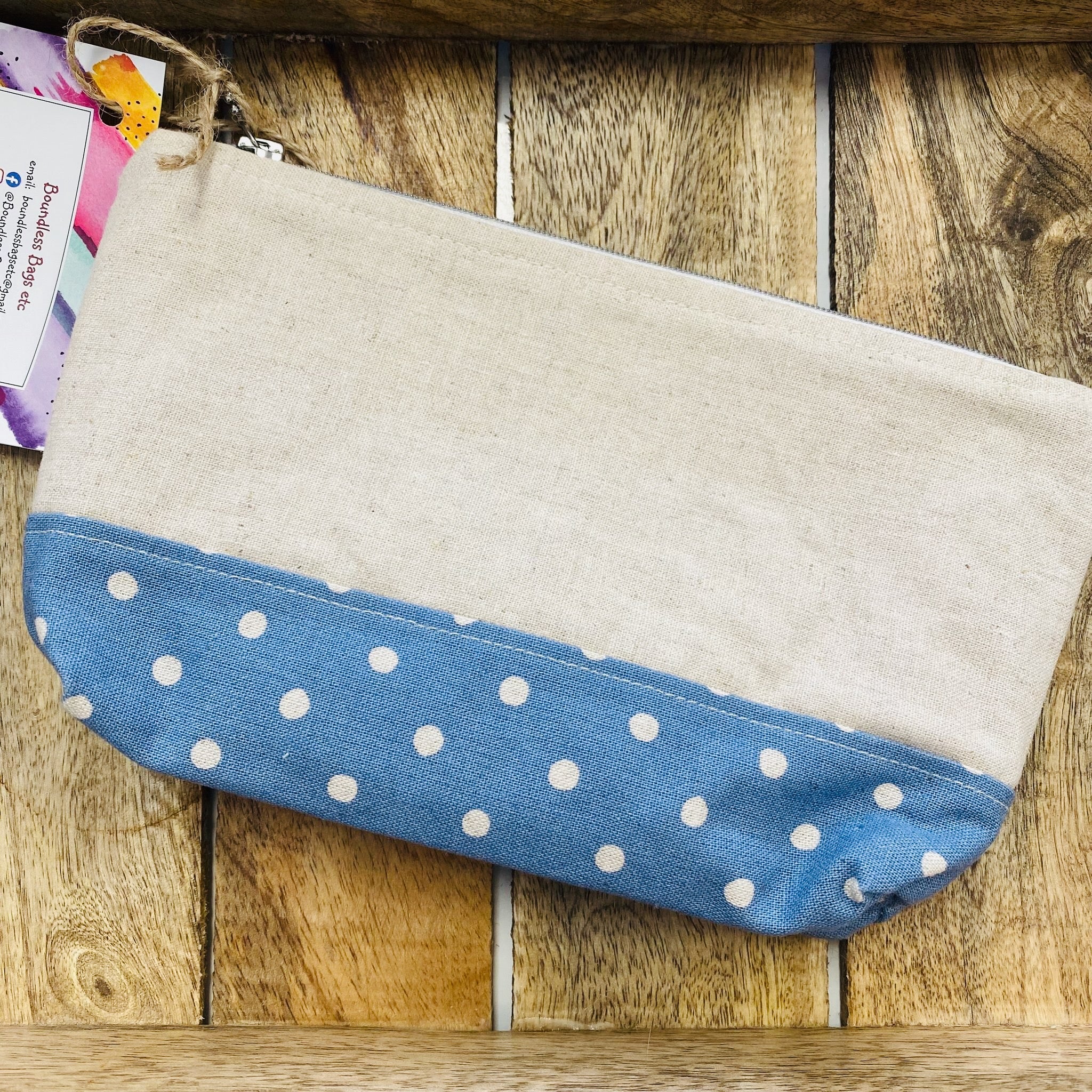 Spotty Linen Essential Pouch  | Ready to ship | FREE Postage