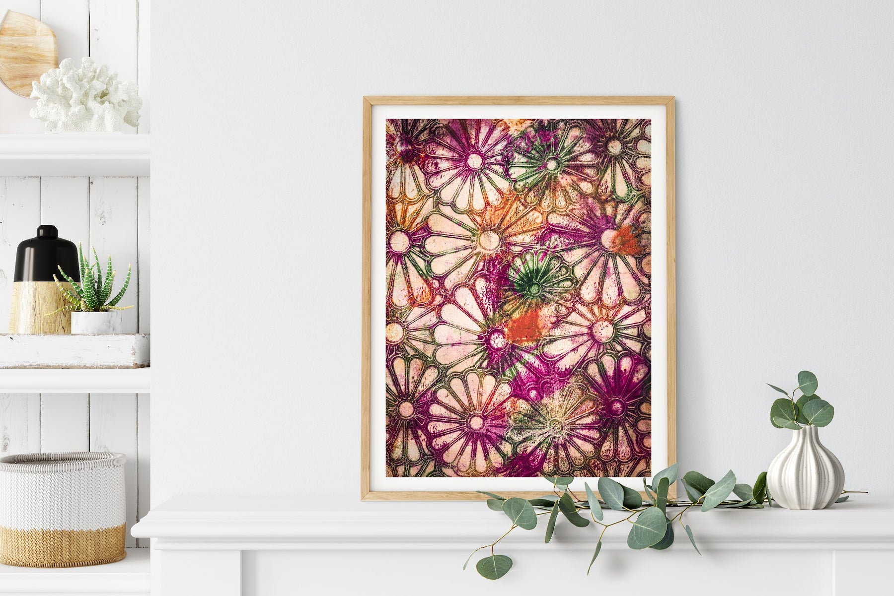Colourful Flowers Abstract Print