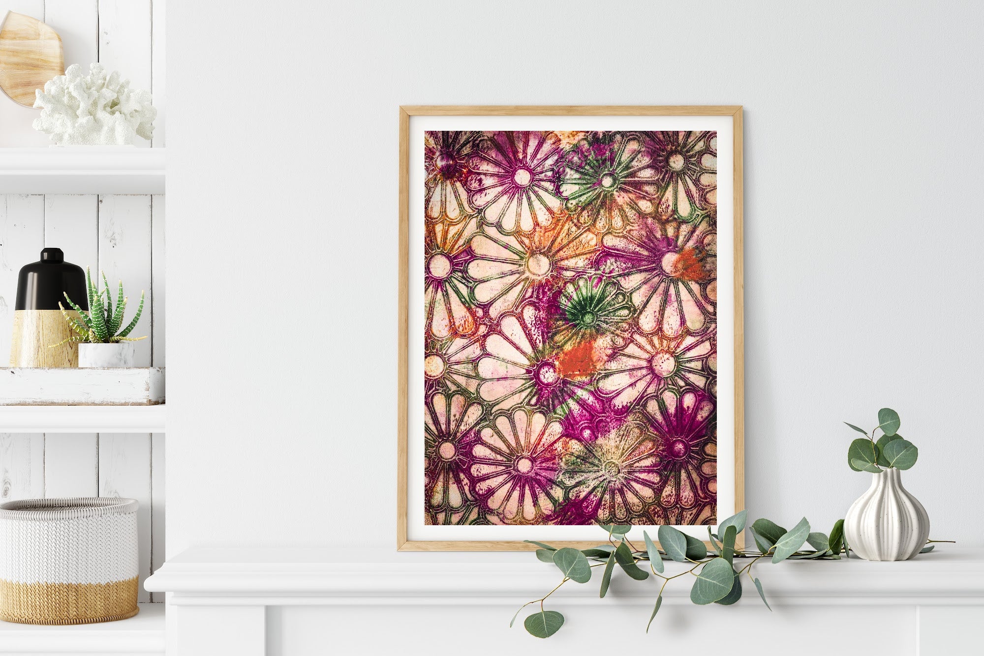 Colourful Flowers Abstract Print