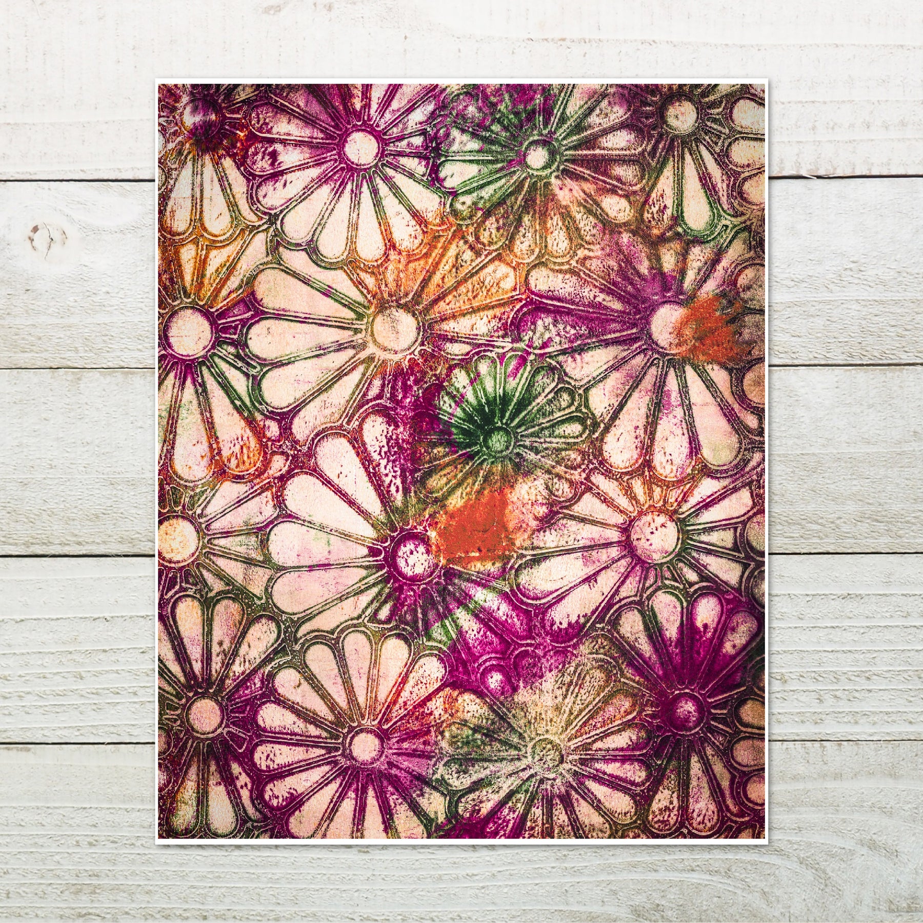Colourful Flowers Abstract Print