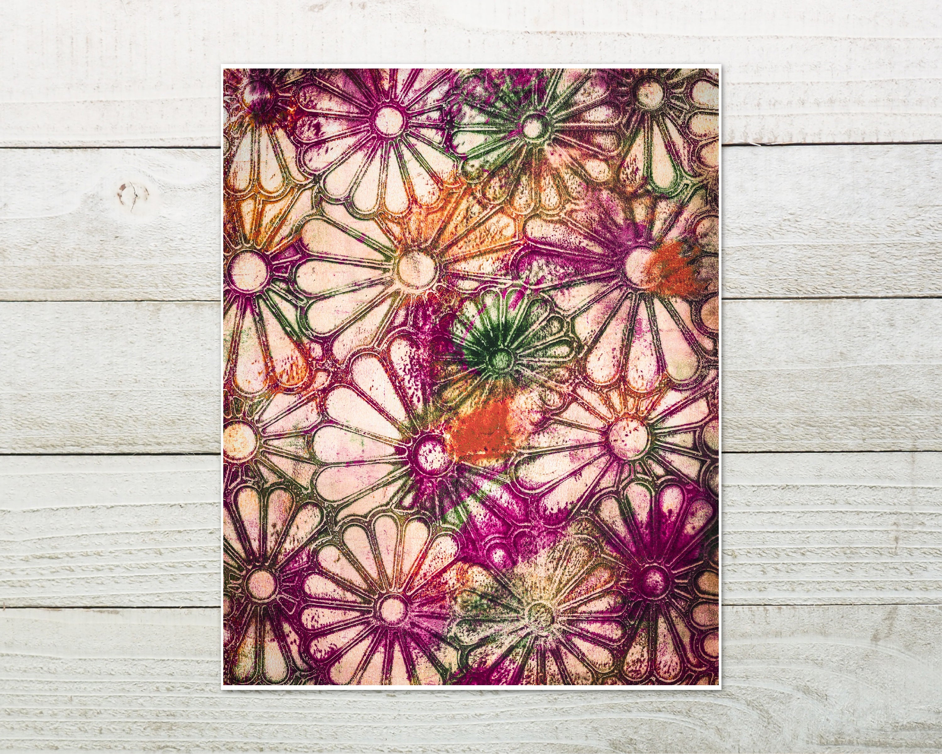 Colourful Flowers Abstract Print