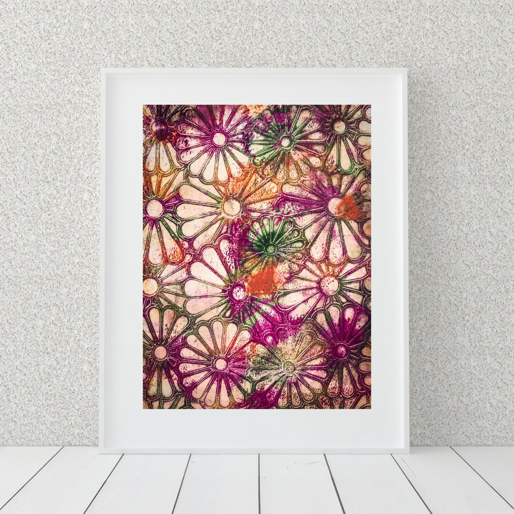 Colourful Flowers Abstract Print