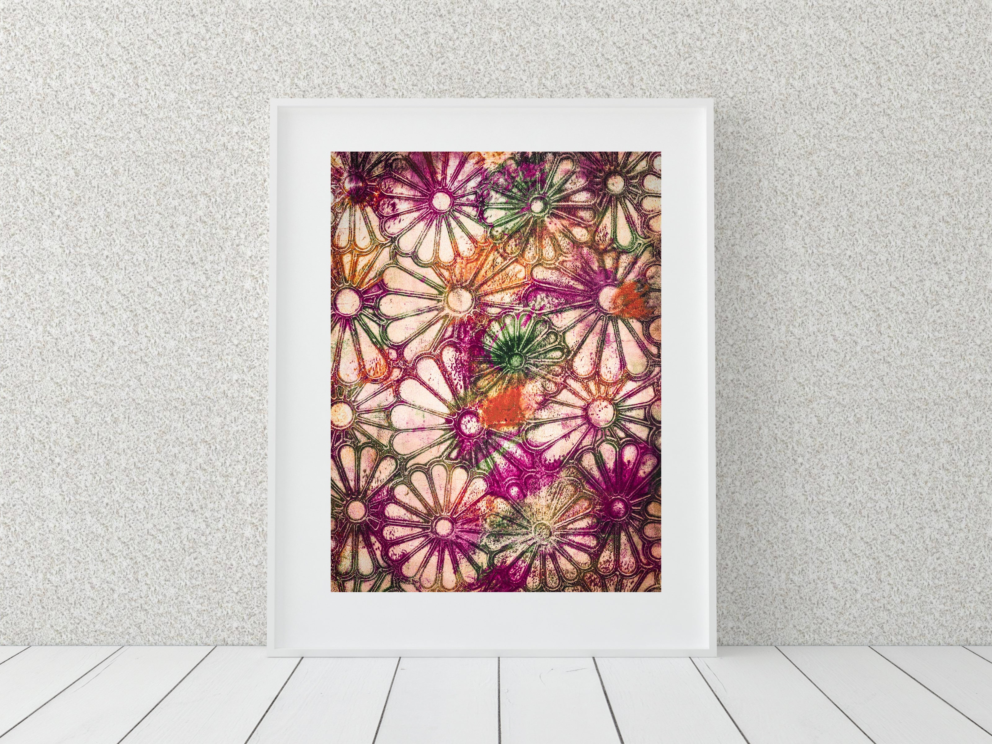 Colourful Flowers Abstract Print