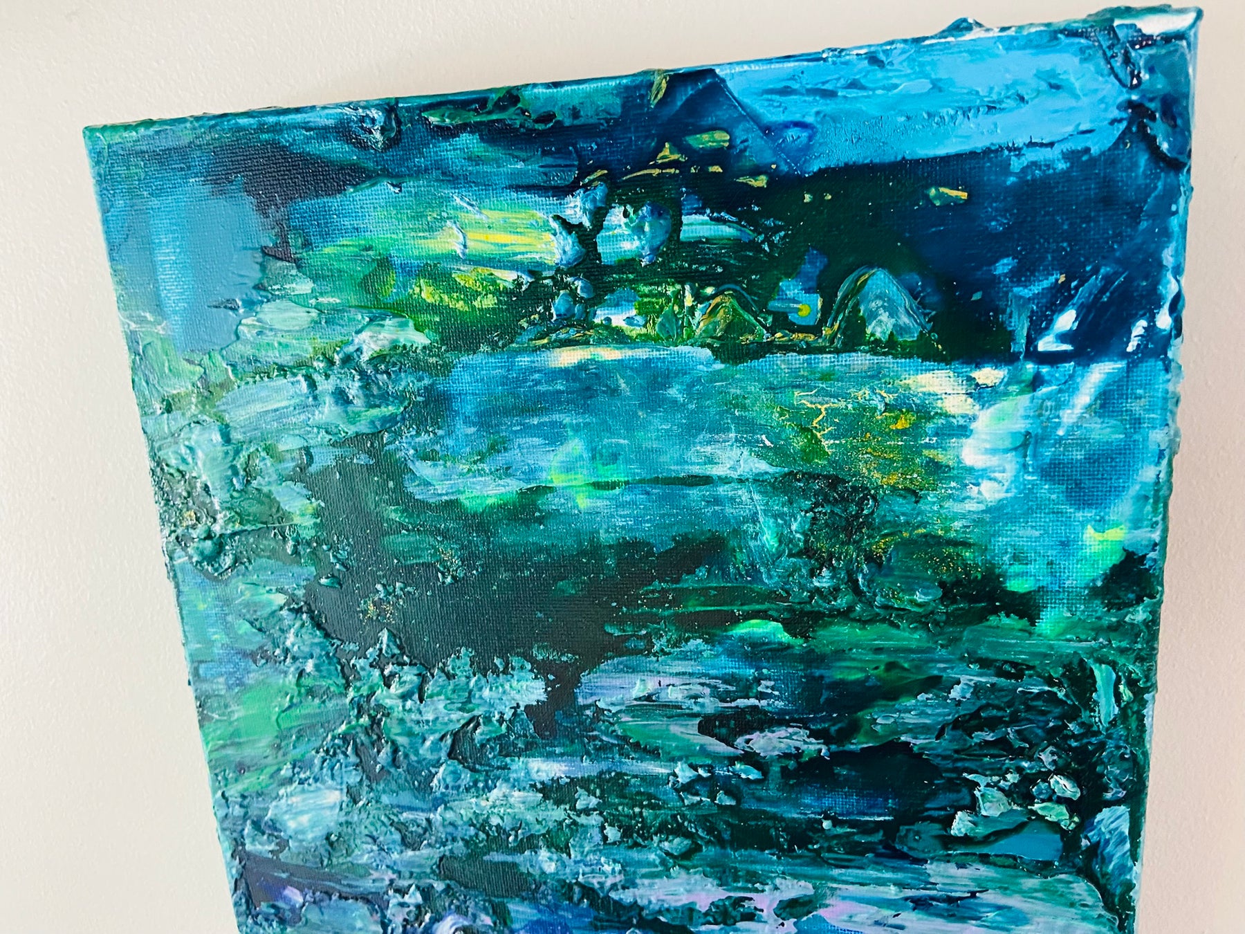 Water Lilies Encore Painting, Abstract Acrylic Wall Art by Margo Humphries