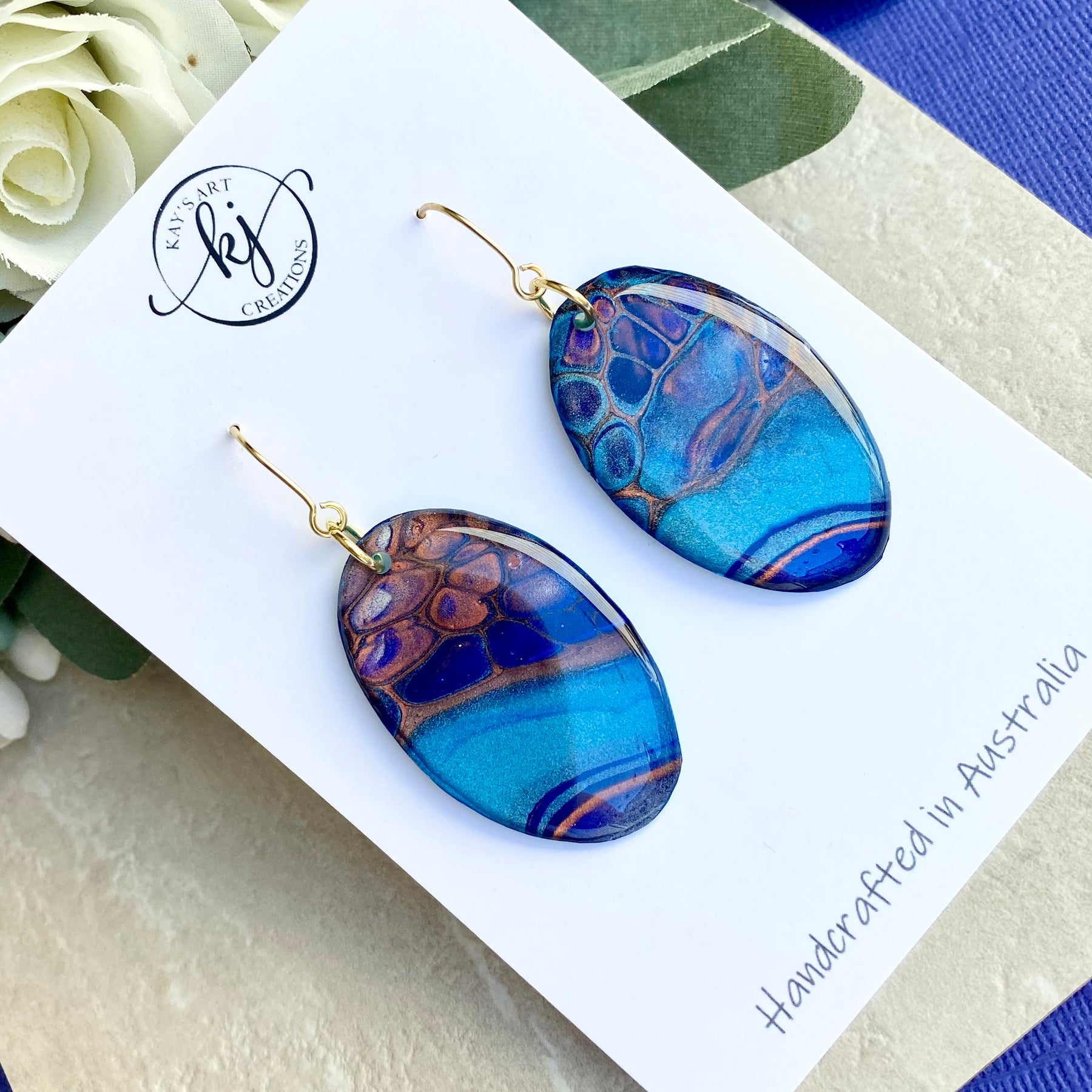 Oval Artisan Lightweight Dangle Earrings