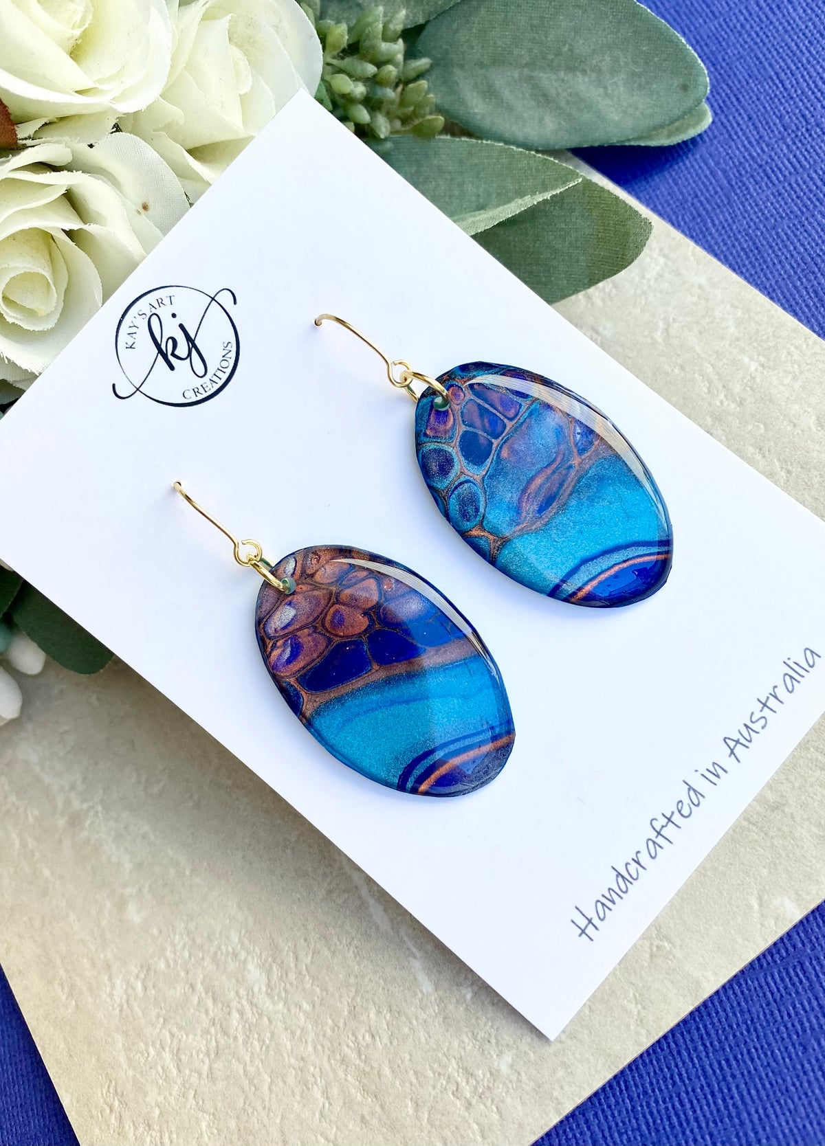 Oval Artisan Lightweight Dangle Earrings