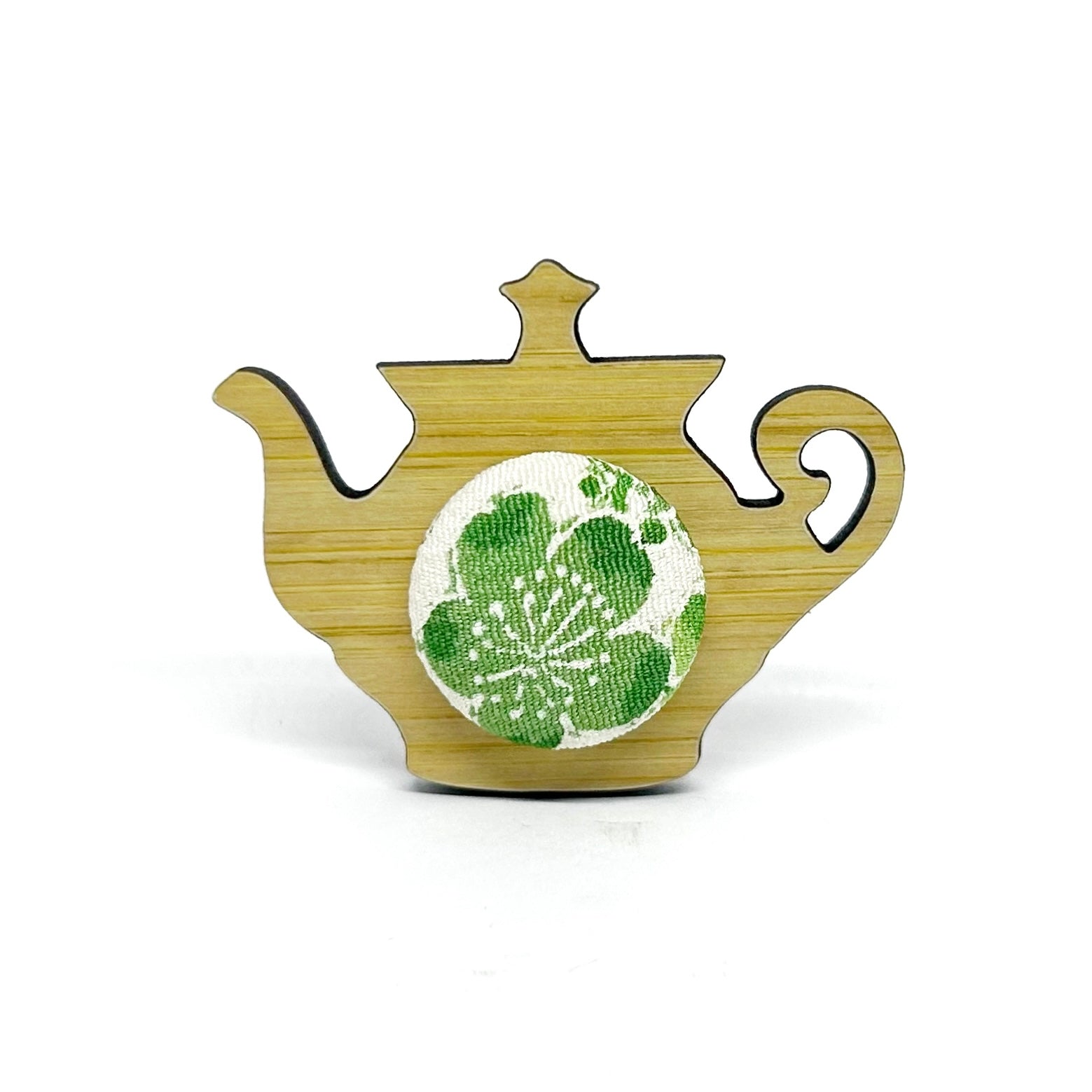 Anyone for a Cuppa Brooch - Green