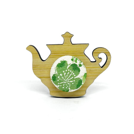 Anyone for a Cuppa Brooch - Green
