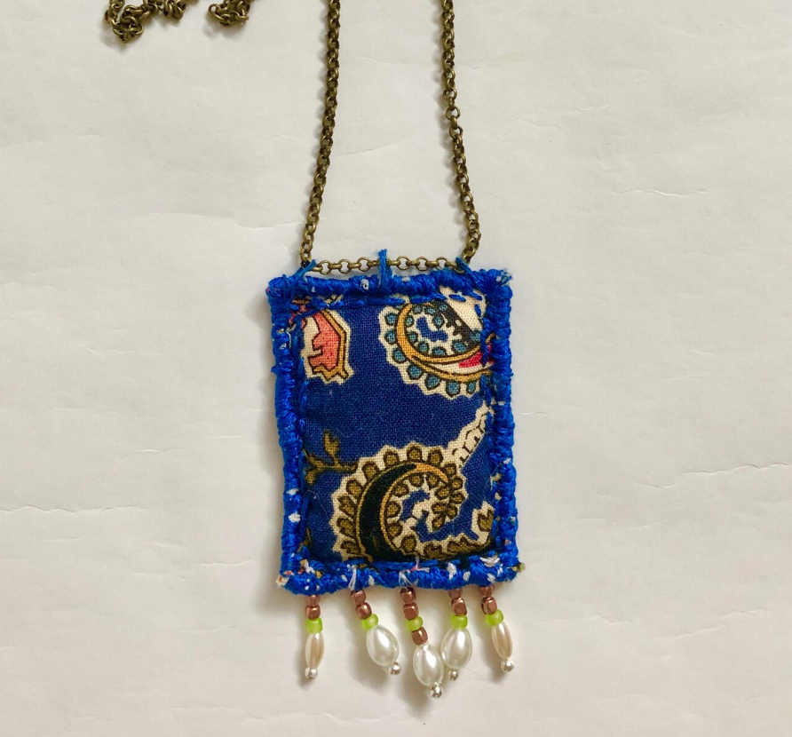 Slow Stitched Vintage Doily Textile Necklace