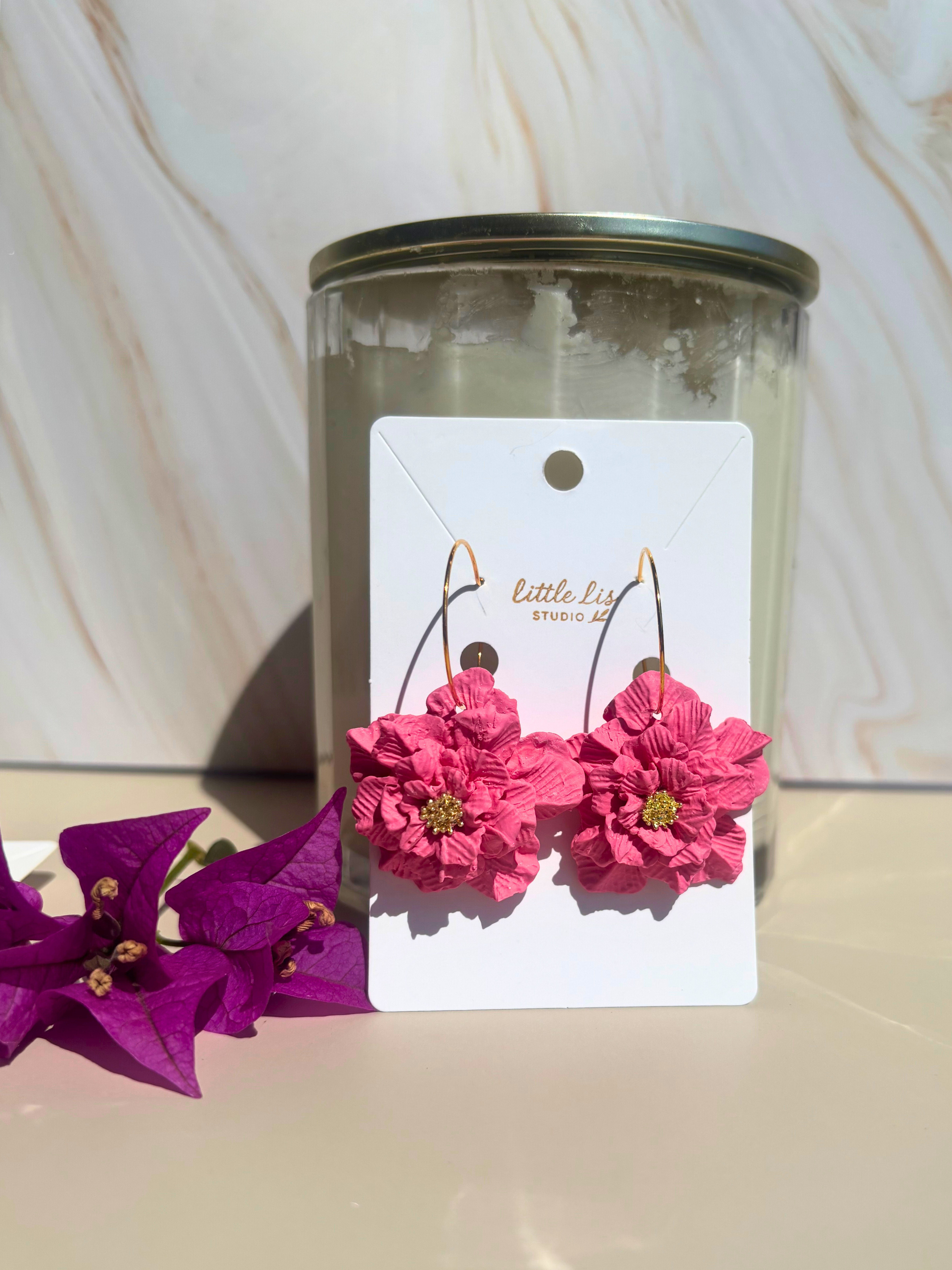 "Tilly" Floral Hoop Earrings