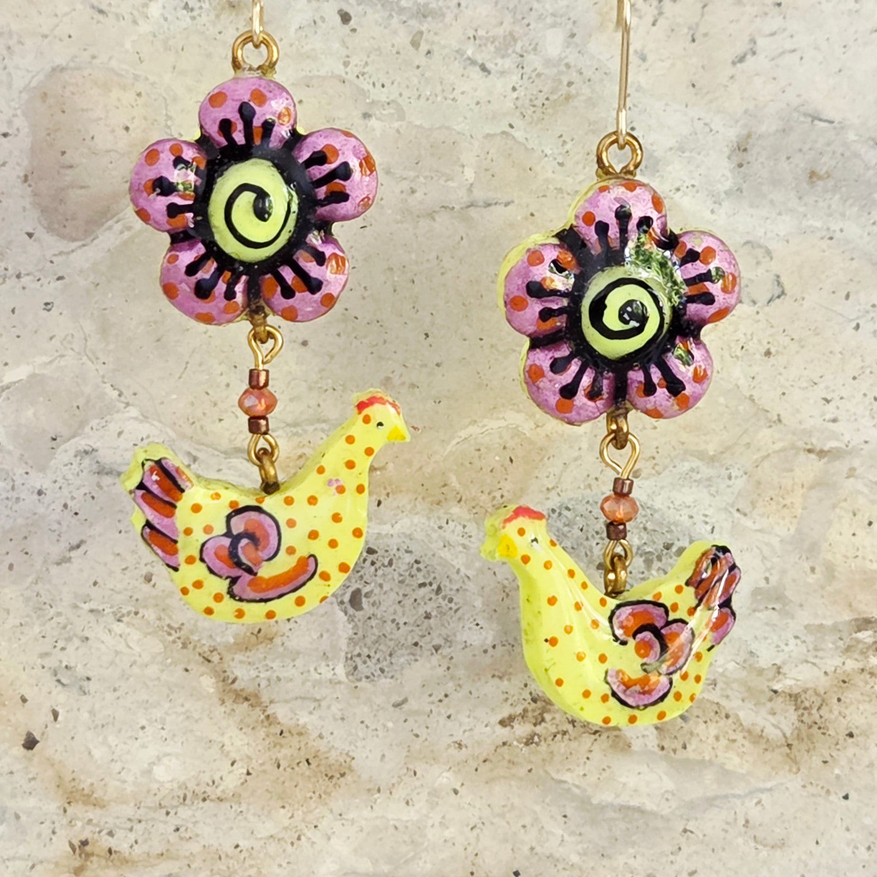 Funky Chicken Earrings