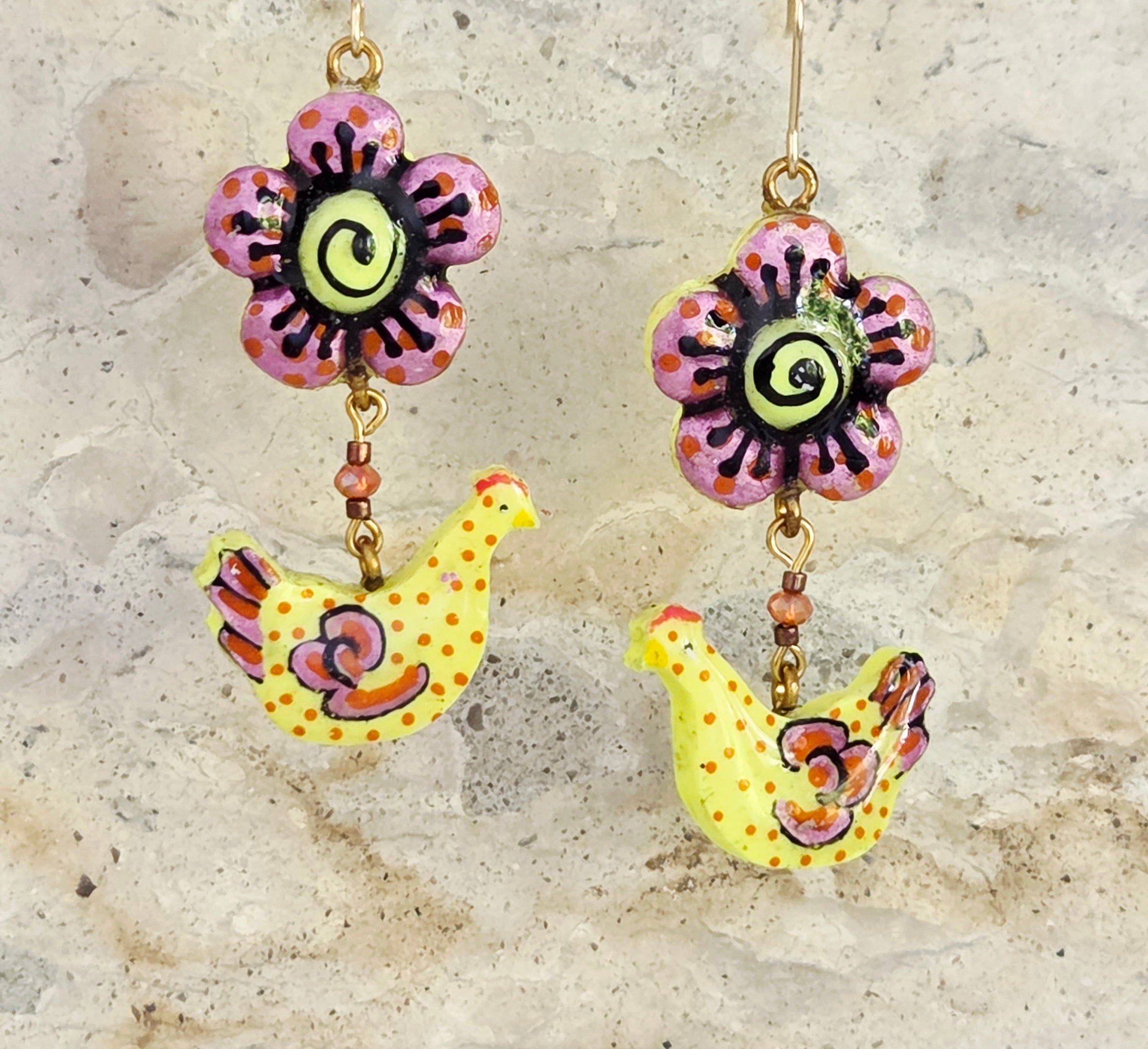Funky Chicken Earrings