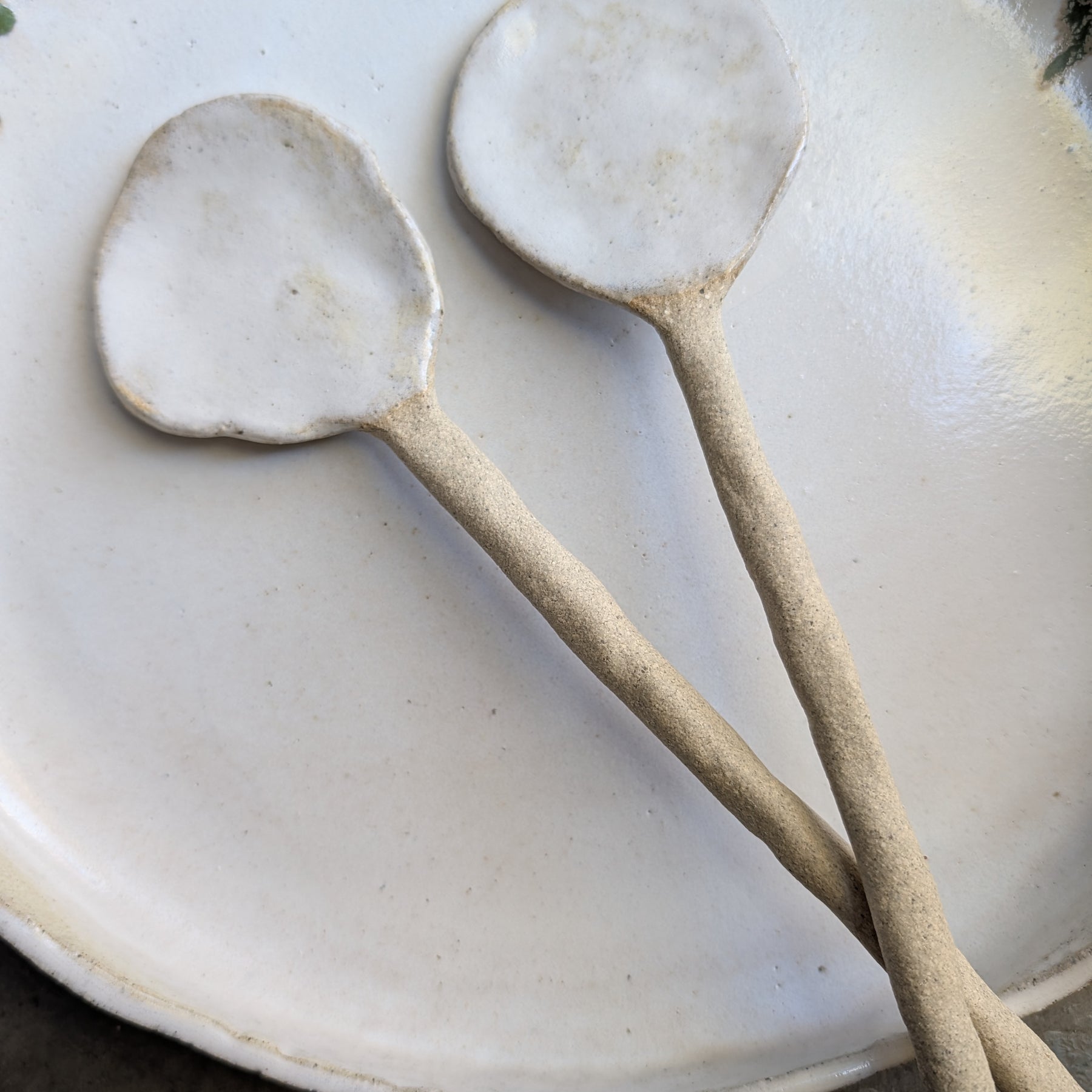 Hand-formed Ceramic Serving Bowl + Spoon set | Calming • Organic • Textural