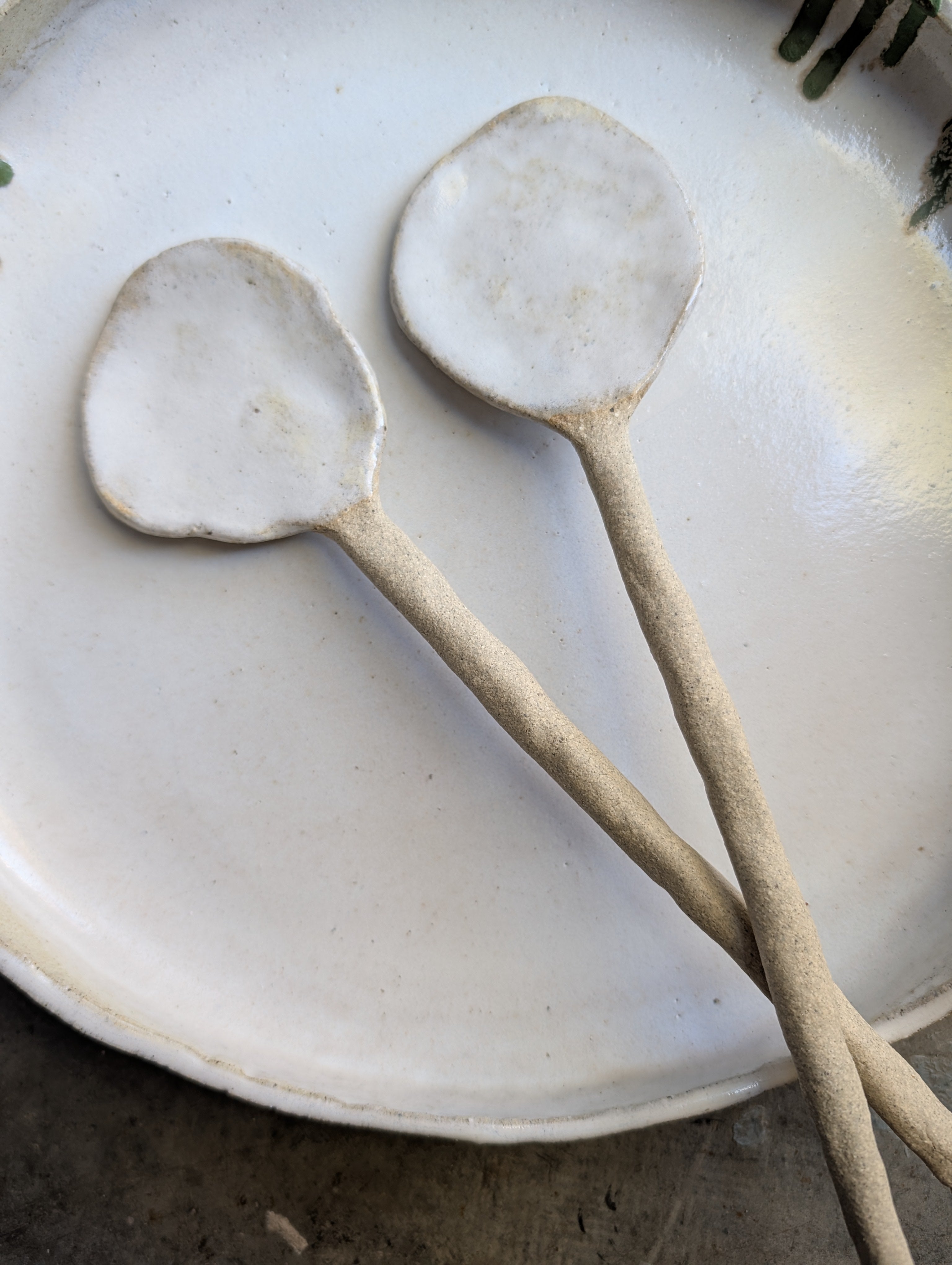 Hand-formed Ceramic Serving Bowl + Spoon set | Calming • Organic • Textural
