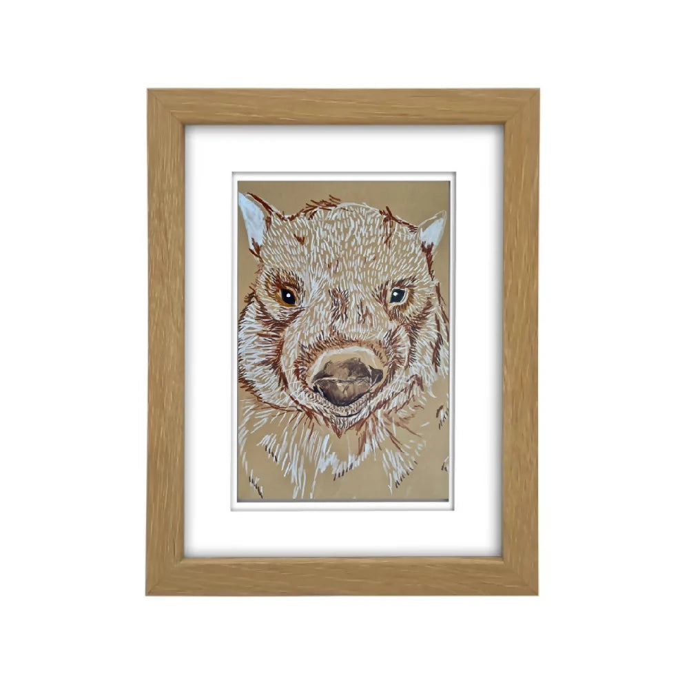 Wombat | Australian Native Animal | A6 Framed Print