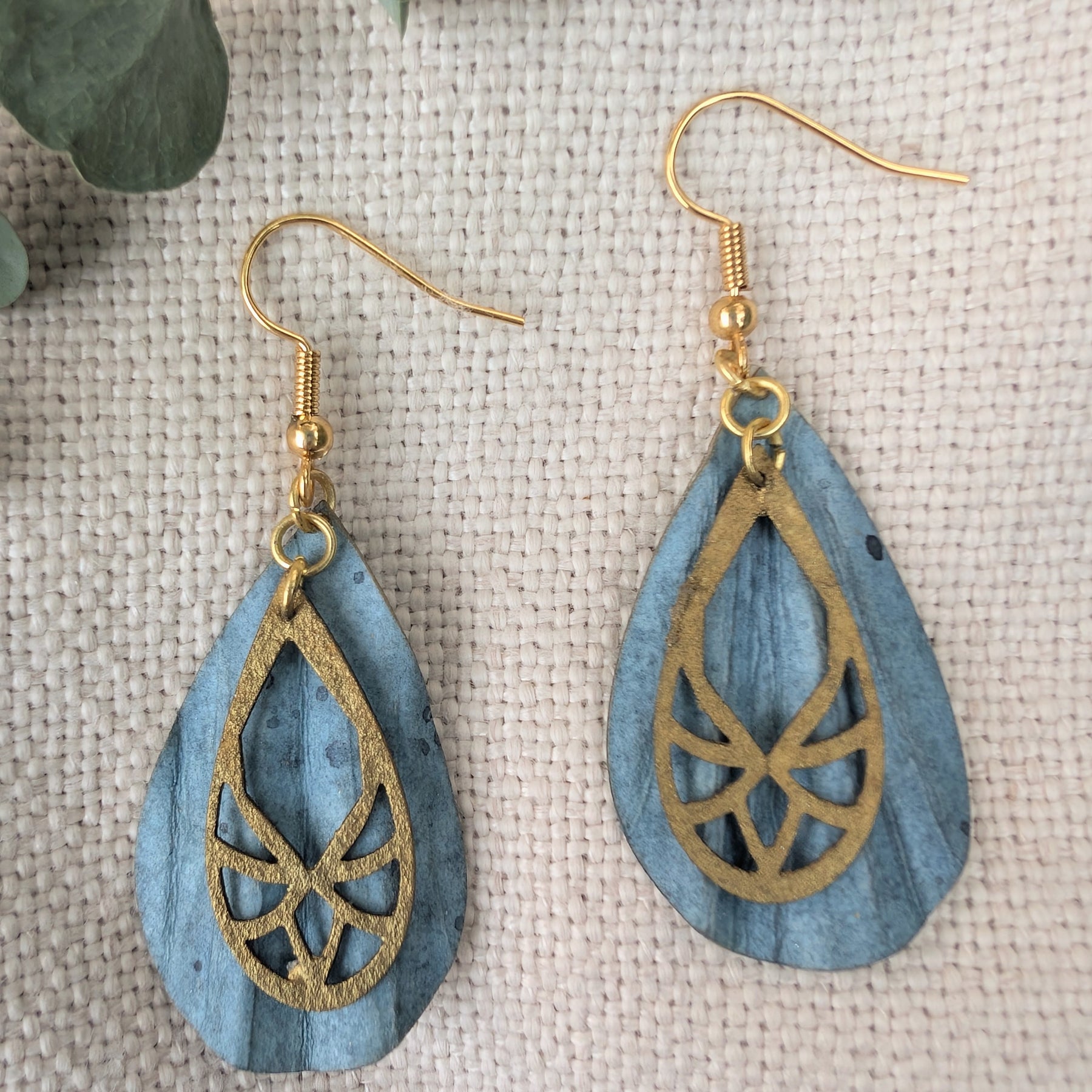 Ocean Inspired Art Deco Mini Earrings -  Eco Friendly Lightweight Jewellery