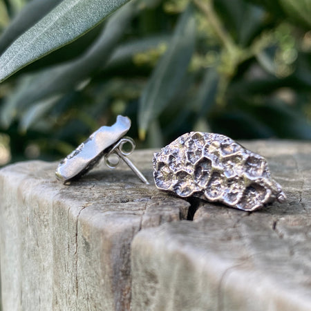 Rockpool Coral Impressions Stud Earrings, Sterling Silver