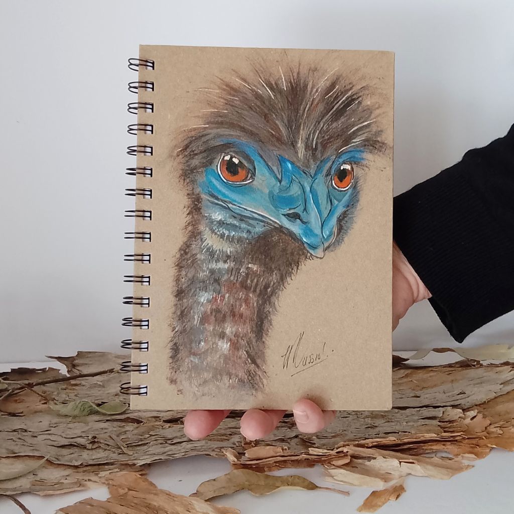 Emu Handpainted Quirky A5 lined notebook/journal