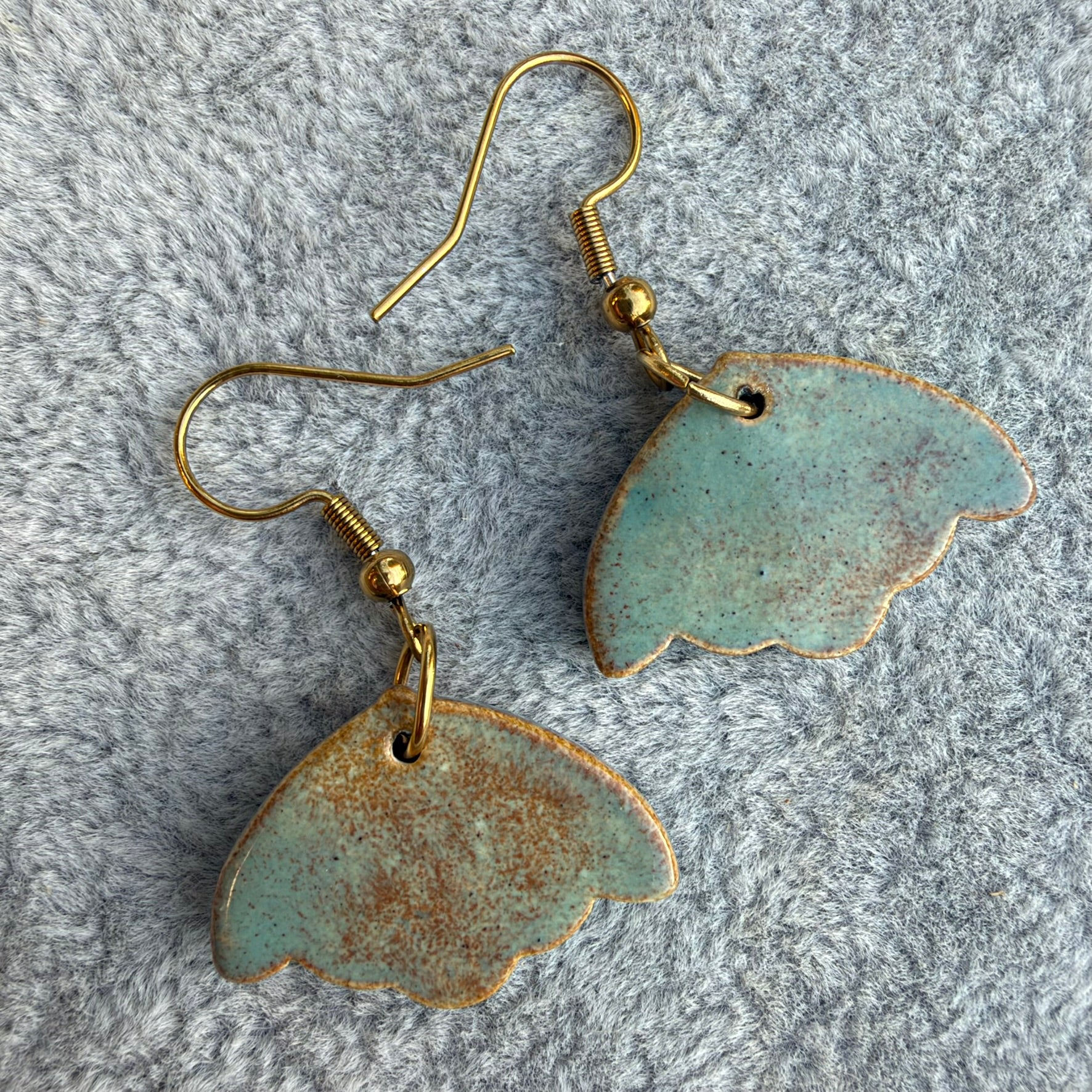Earrings Bohemian Ceramic Moth Dangles