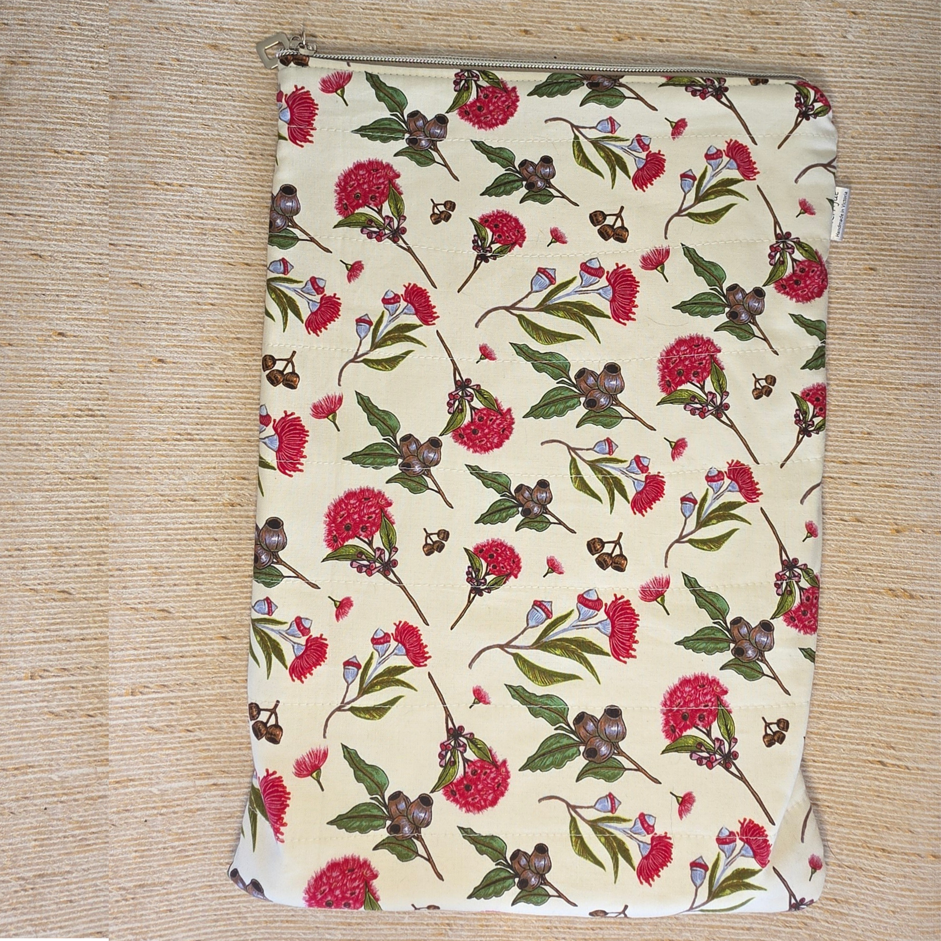 Floral designs - Large book, 14" tablet or laptop sleeve, handmade