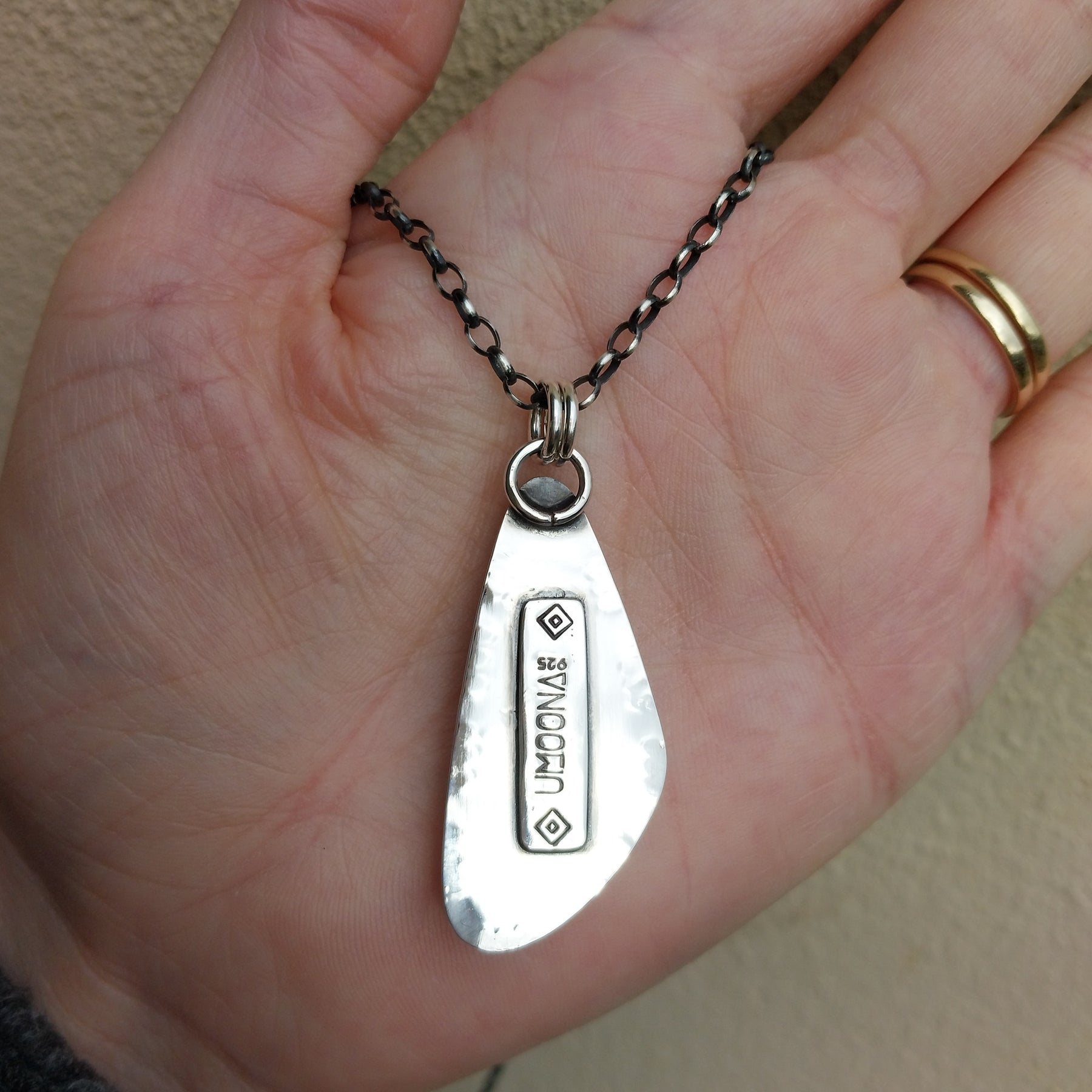 Solid Australian boulder opal necklace