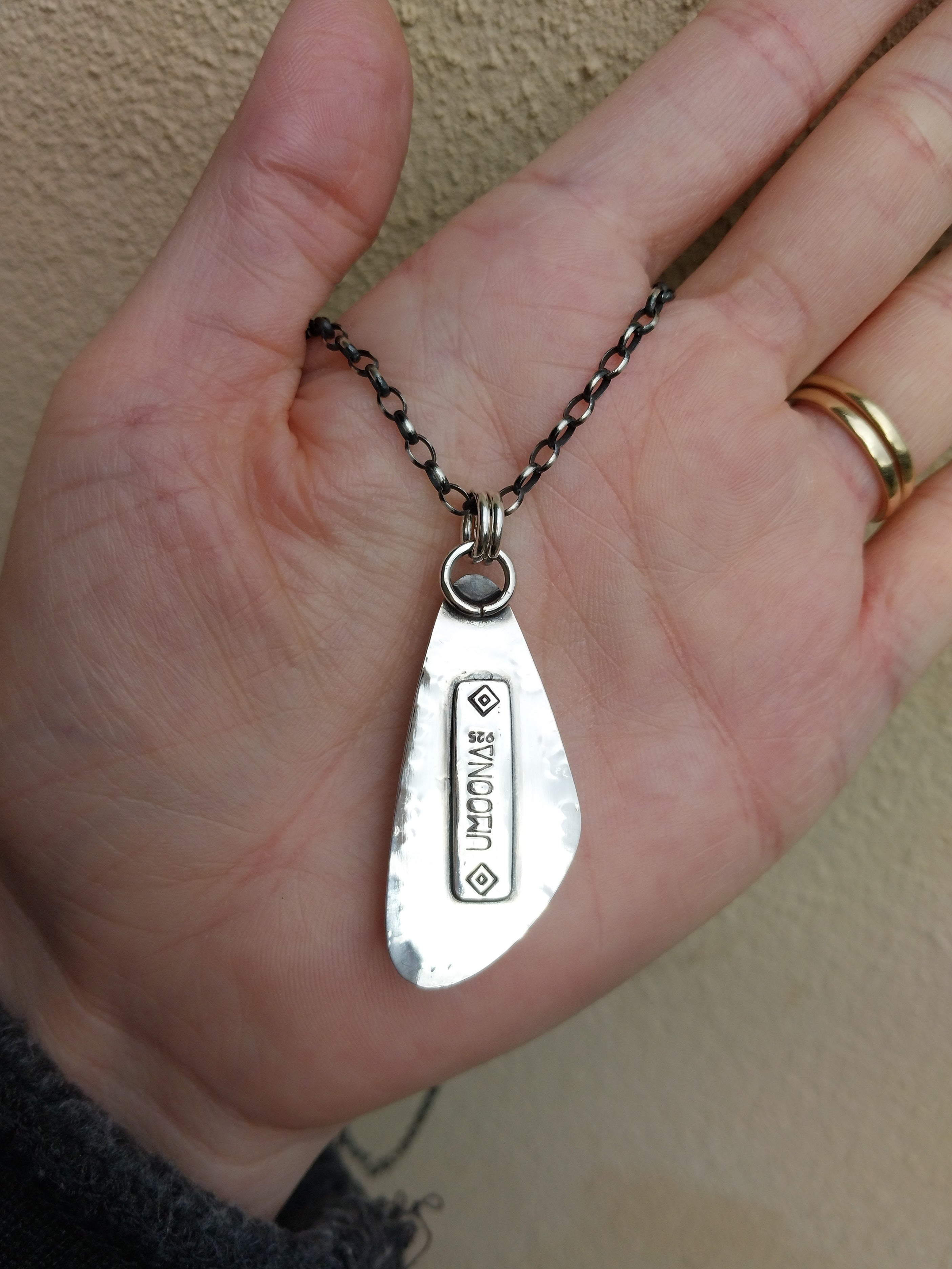Solid Australian boulder opal necklace
