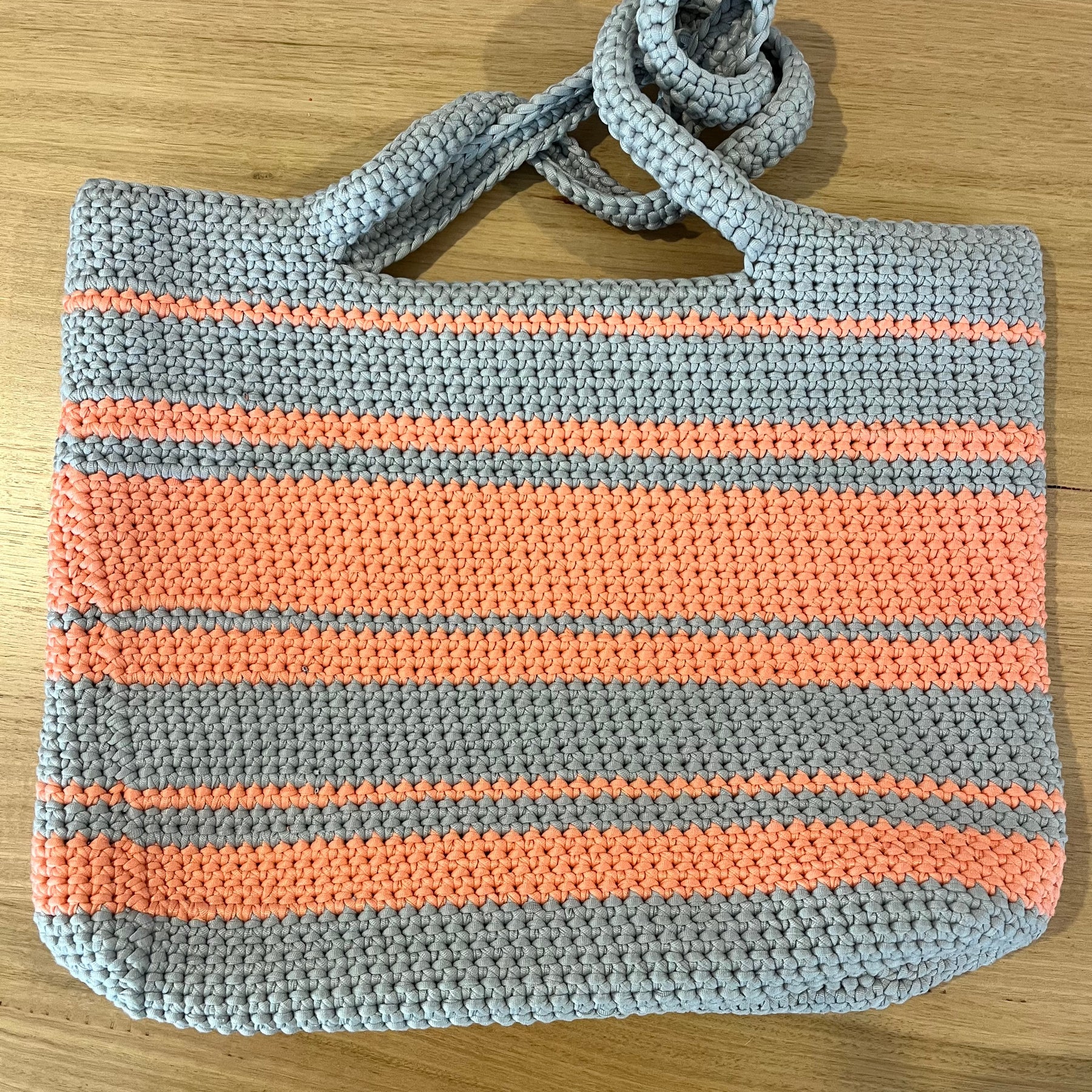 The Everyday Crochet Tote Bag - Peach Sorbet