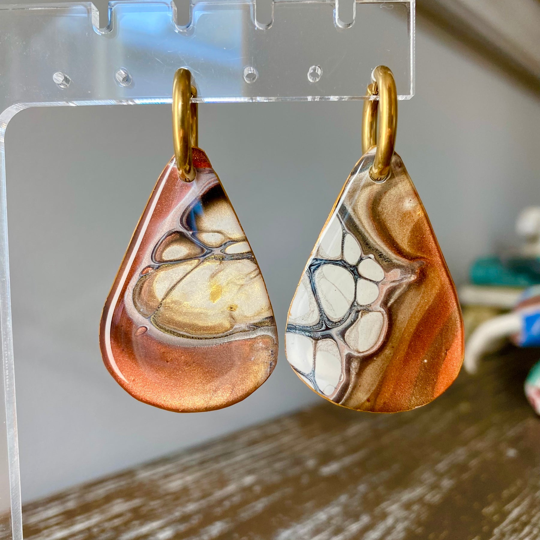 Statement Teardrop Huggie Hoop Earrings