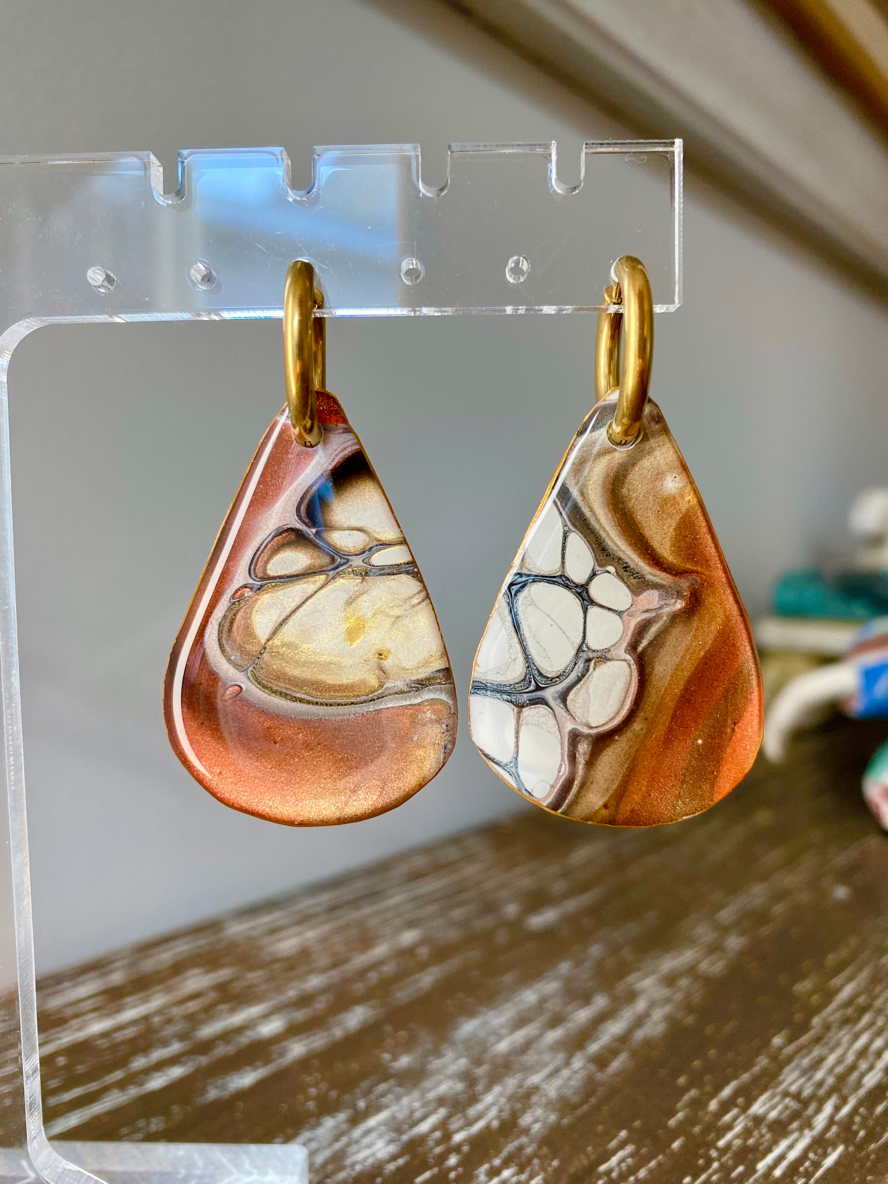 Statement Teardrop Huggie Hoop Earrings