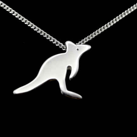 Joey - Handmade Sterling Silver Kangaroo Pendant with Silver Chain